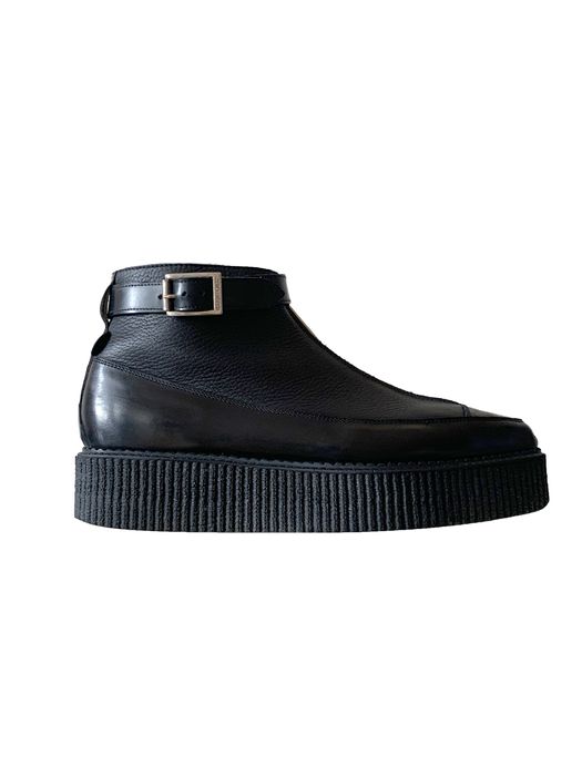 Bowie Creeper Boot - Black Leather - Double Sole