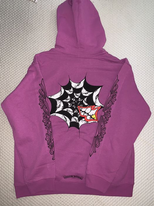 Chrome Hearts Matty Boy PHYSM Purple Spiderweb Hoodie | Grailed