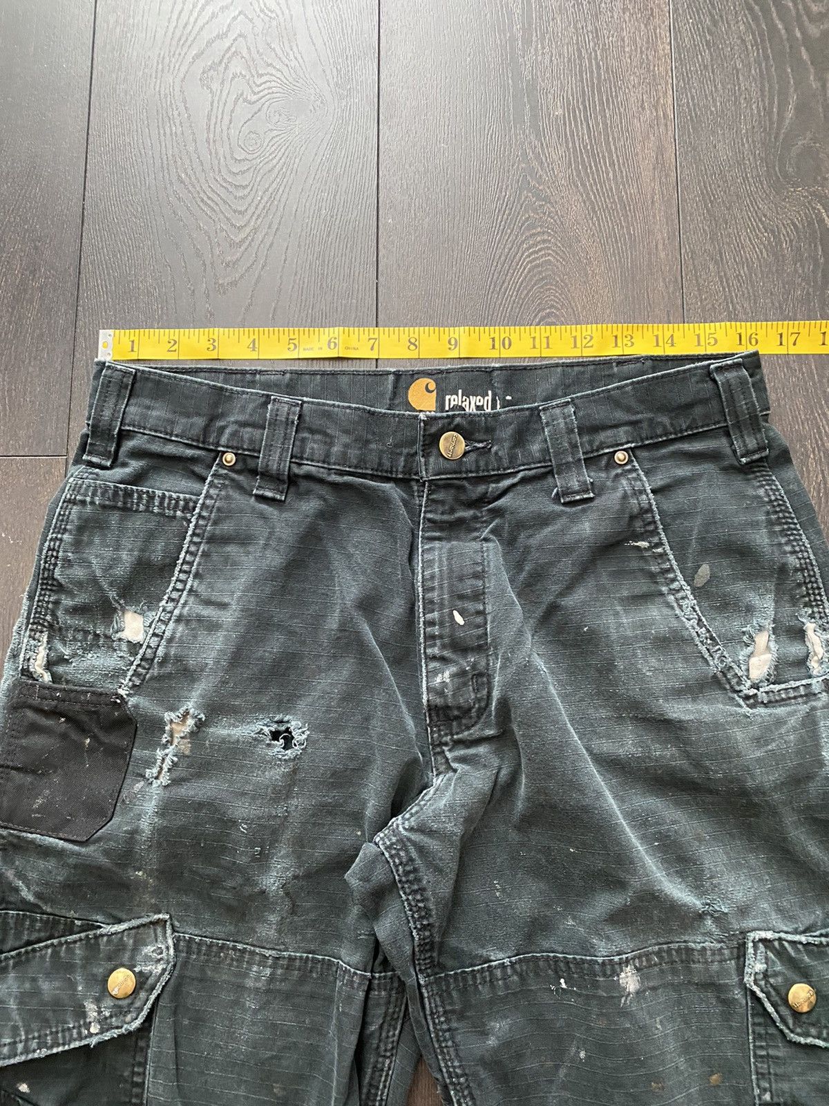 Carhartt Faded & Distressed Carhartt Double Knee Cargo Workwear Pants Size US 32 / EU 48 - 12 Thumbnail