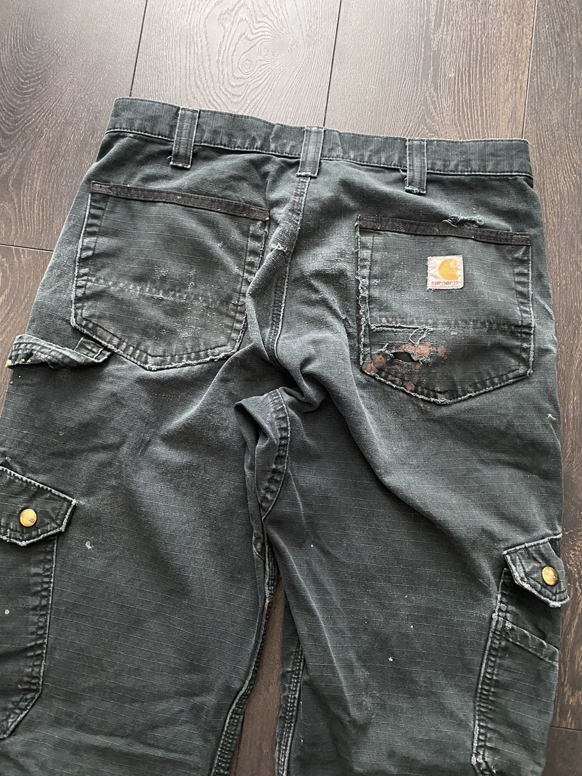Carhartt Faded & Distressed Carhartt Double Knee Cargo Workwear Pants Size US 32 / EU 48 - 7 Thumbnail
