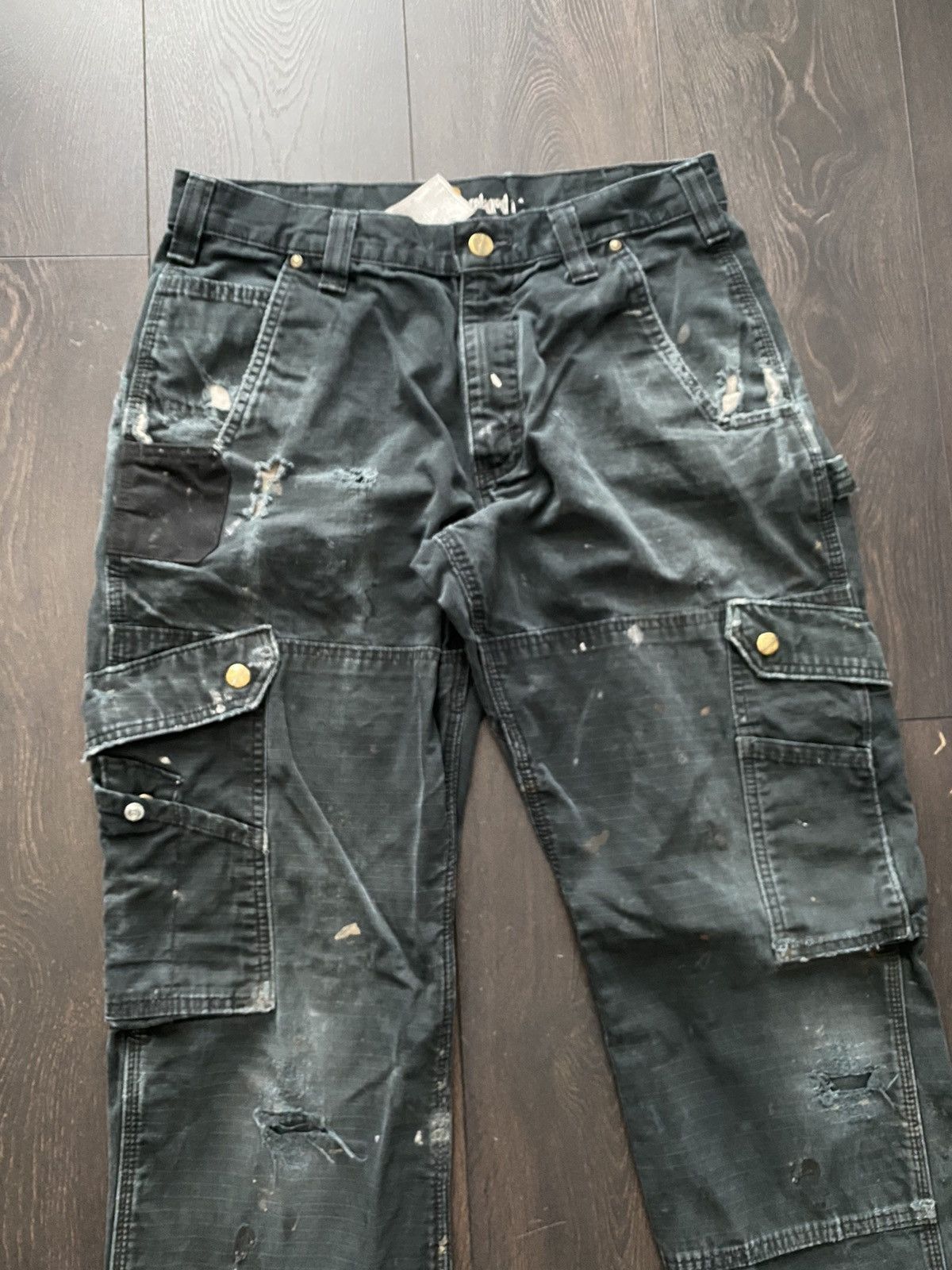 Carhartt Faded & Distressed Carhartt Double Knee Cargo Workwear Pants Size US 32 / EU 48 - 1 Thumbnail