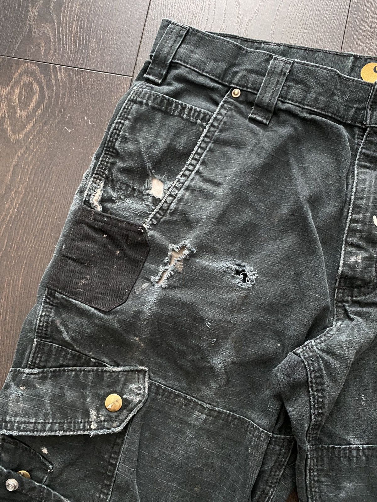 Carhartt Faded & Distressed Carhartt Double Knee Cargo Workwear Pants Size US 32 / EU 48 - 5 Thumbnail