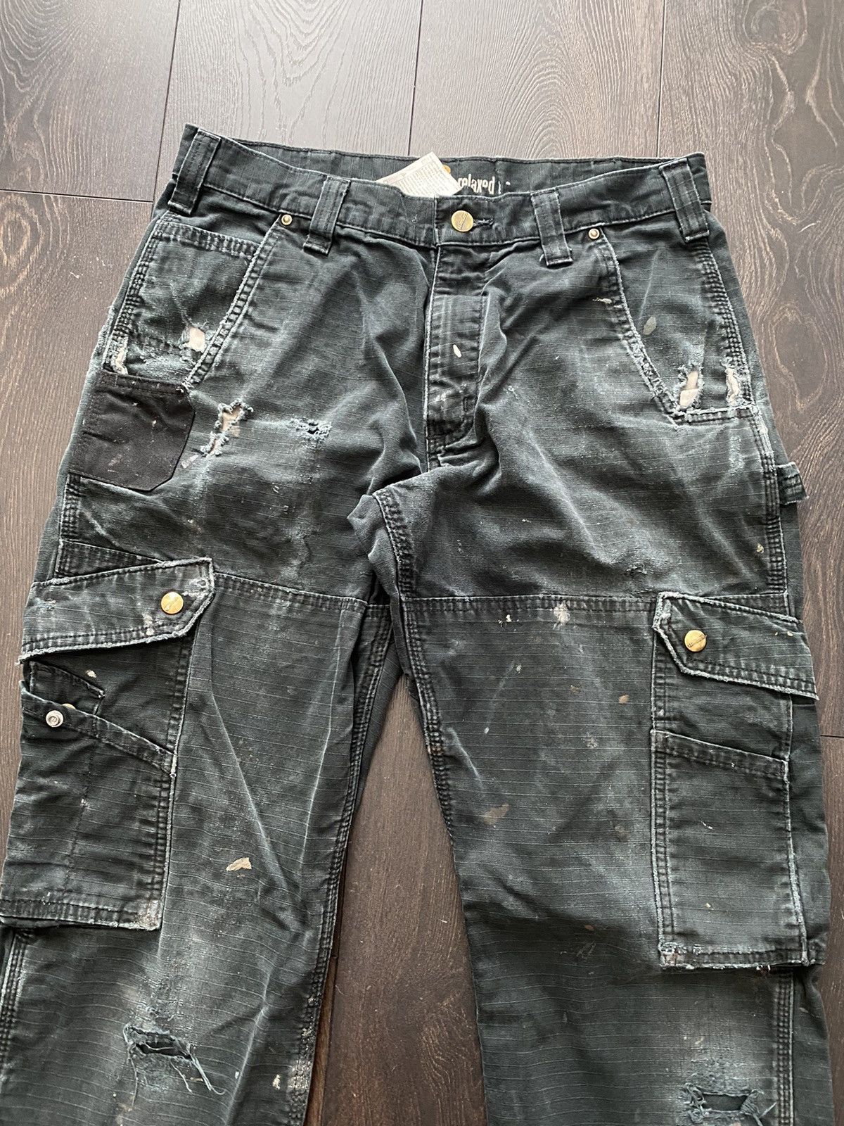 Carhartt Faded & Distressed Carhartt Double Knee Cargo Workwear Pants Size US 32 / EU 48 - 2 Thumbnail