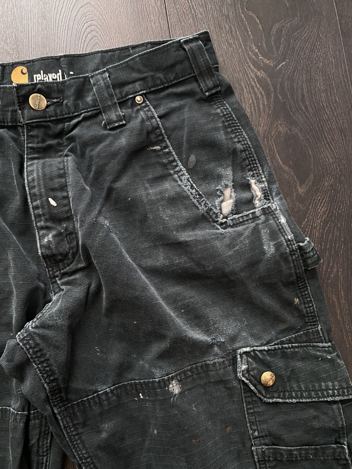 Carhartt Faded & Distressed Carhartt Double Knee Cargo Workwear Pants Size US 32 / EU 48 - 6 Thumbnail