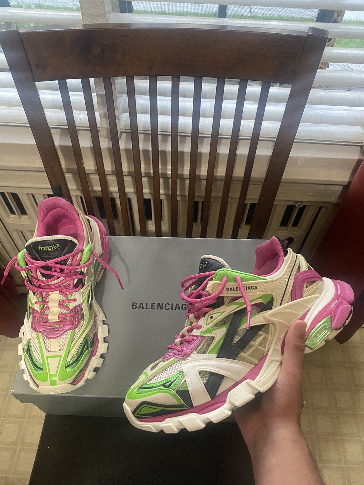 pink and green balenciaga