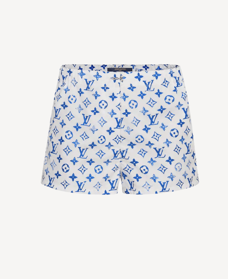 Louis Vuitton Stencil-Effect Monogram Shorts, Black, 34 (Stock Confirmation Required)