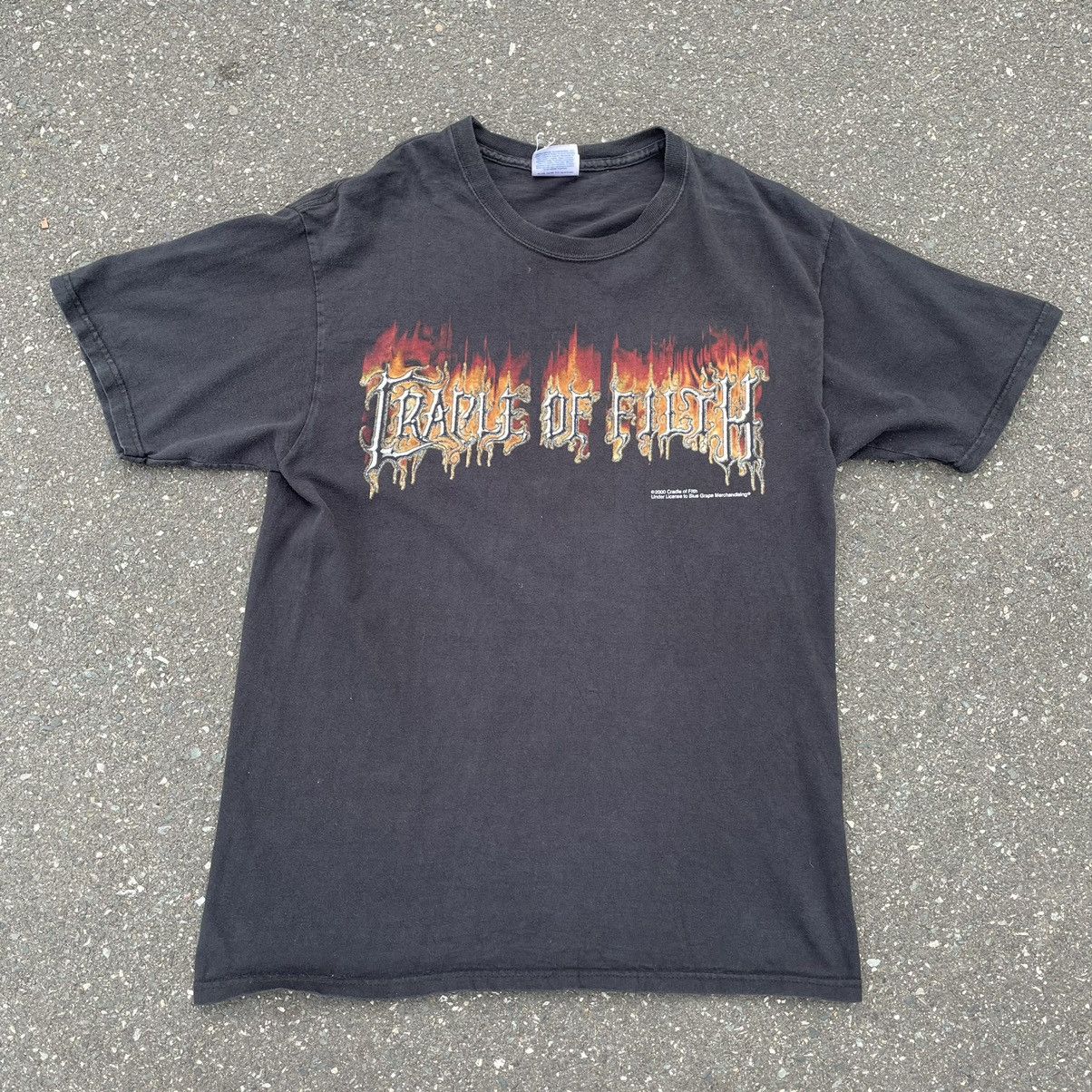 Vintage 2000 Cradle Of Filth COF Band Tee Metal Rock Fire Flames | Grailed