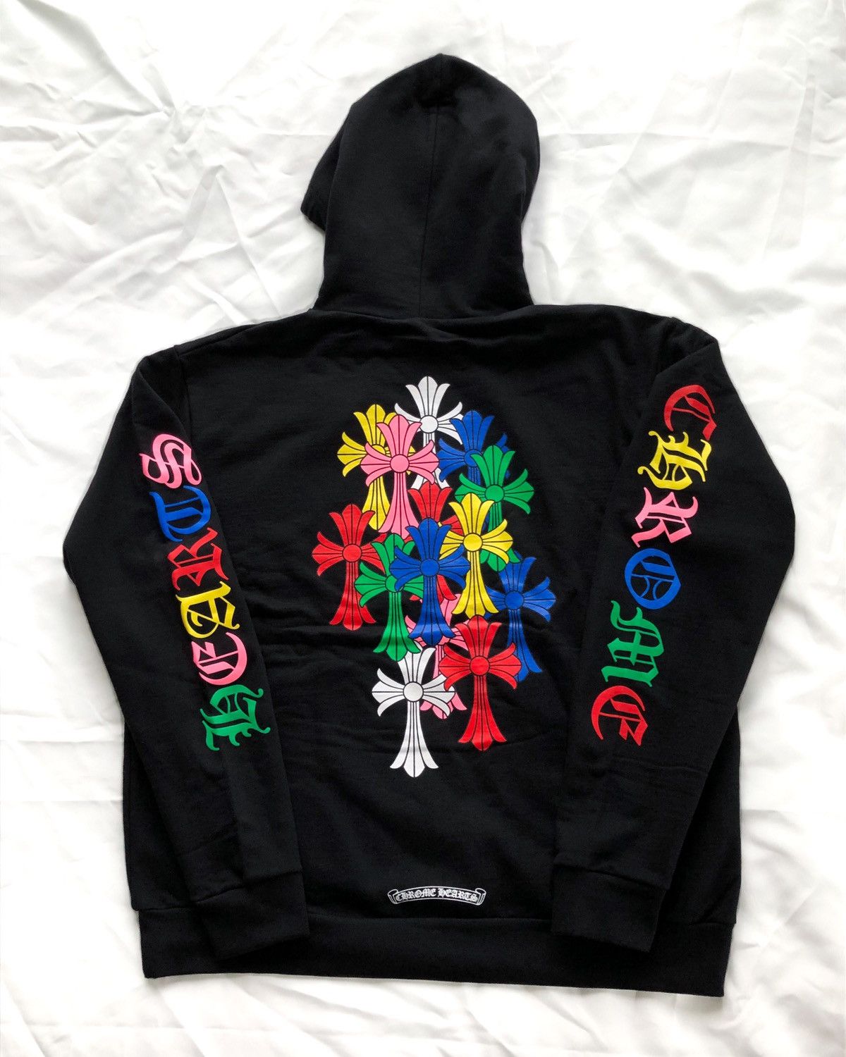 Chrome Hearts CHROME HEARTS RAINBOW MULTI COLOR CROSS PULLOVER HOODIE