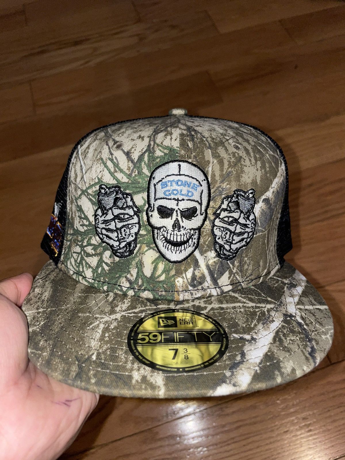 New Era 7 3/8 Myfitteds Stone Cold w/ green UV | Grailed