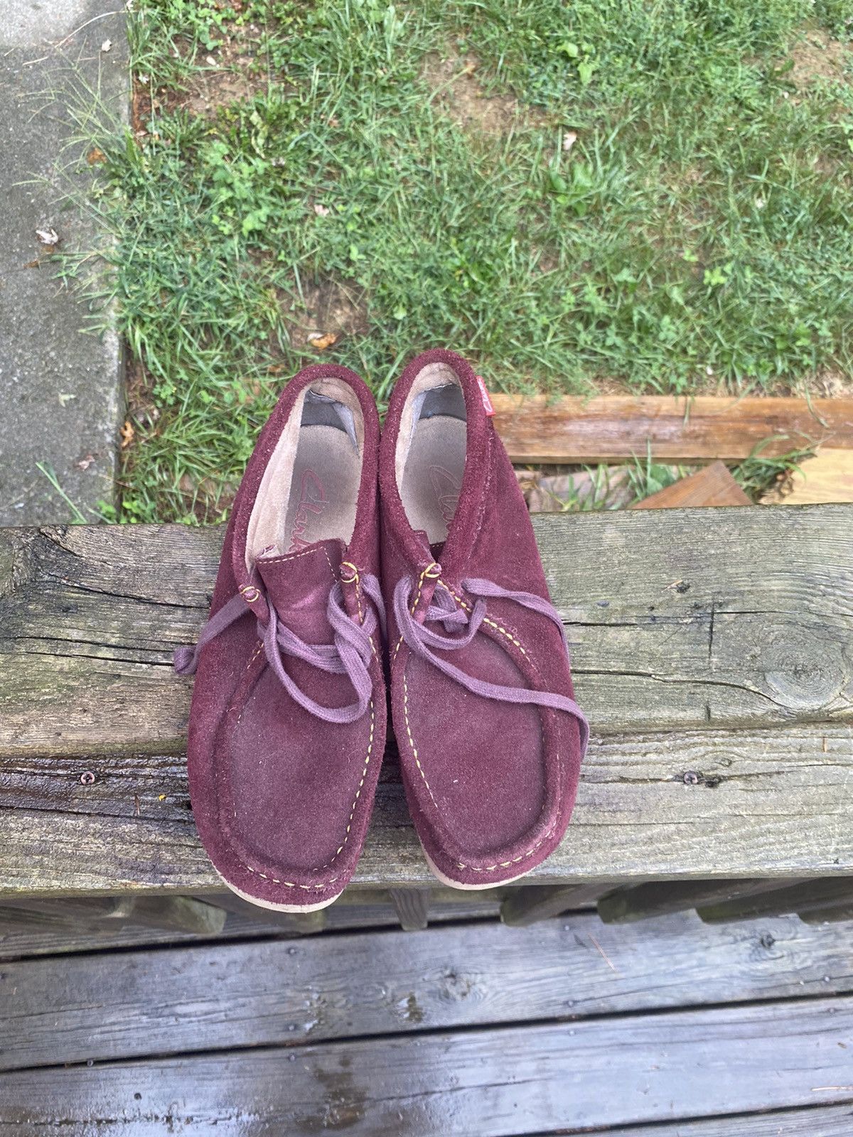 burgundy wallabees