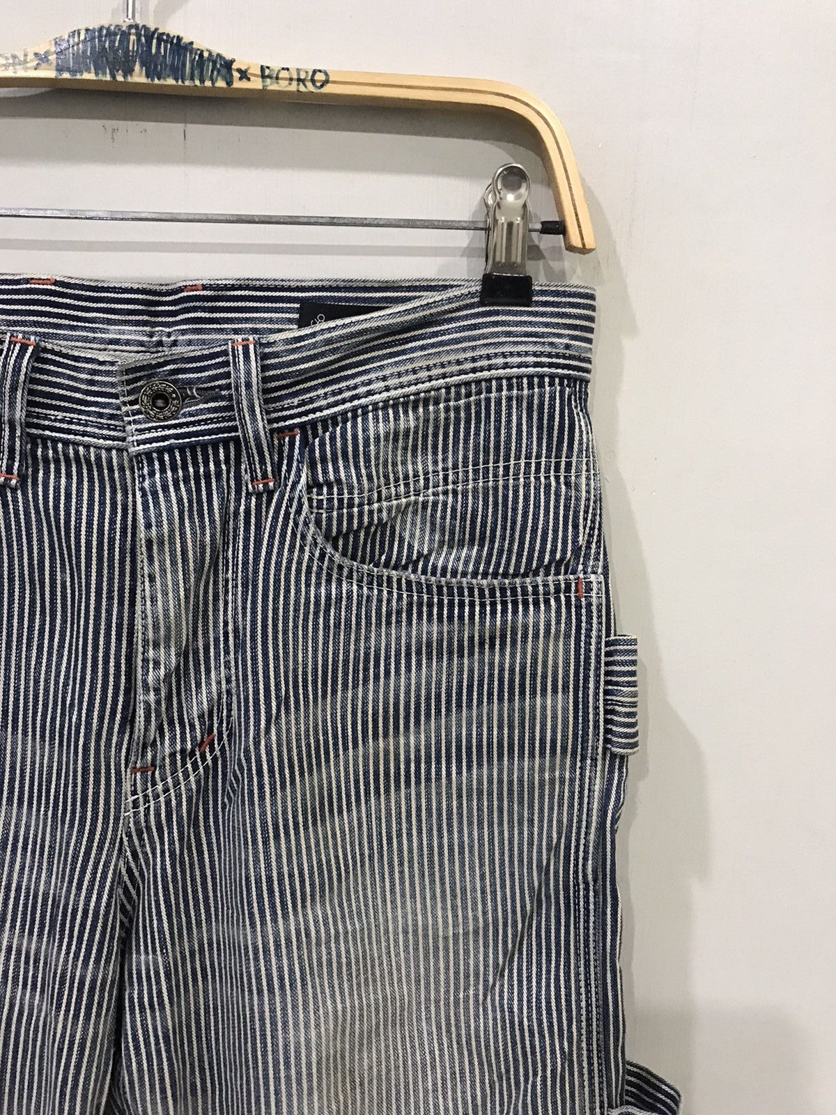 Japanese Brand × Johnbull Vintage Johnbull Hickory Workwear Carpenter Painter Pant Size US 30 / EU 46 - 2 Thumbnail