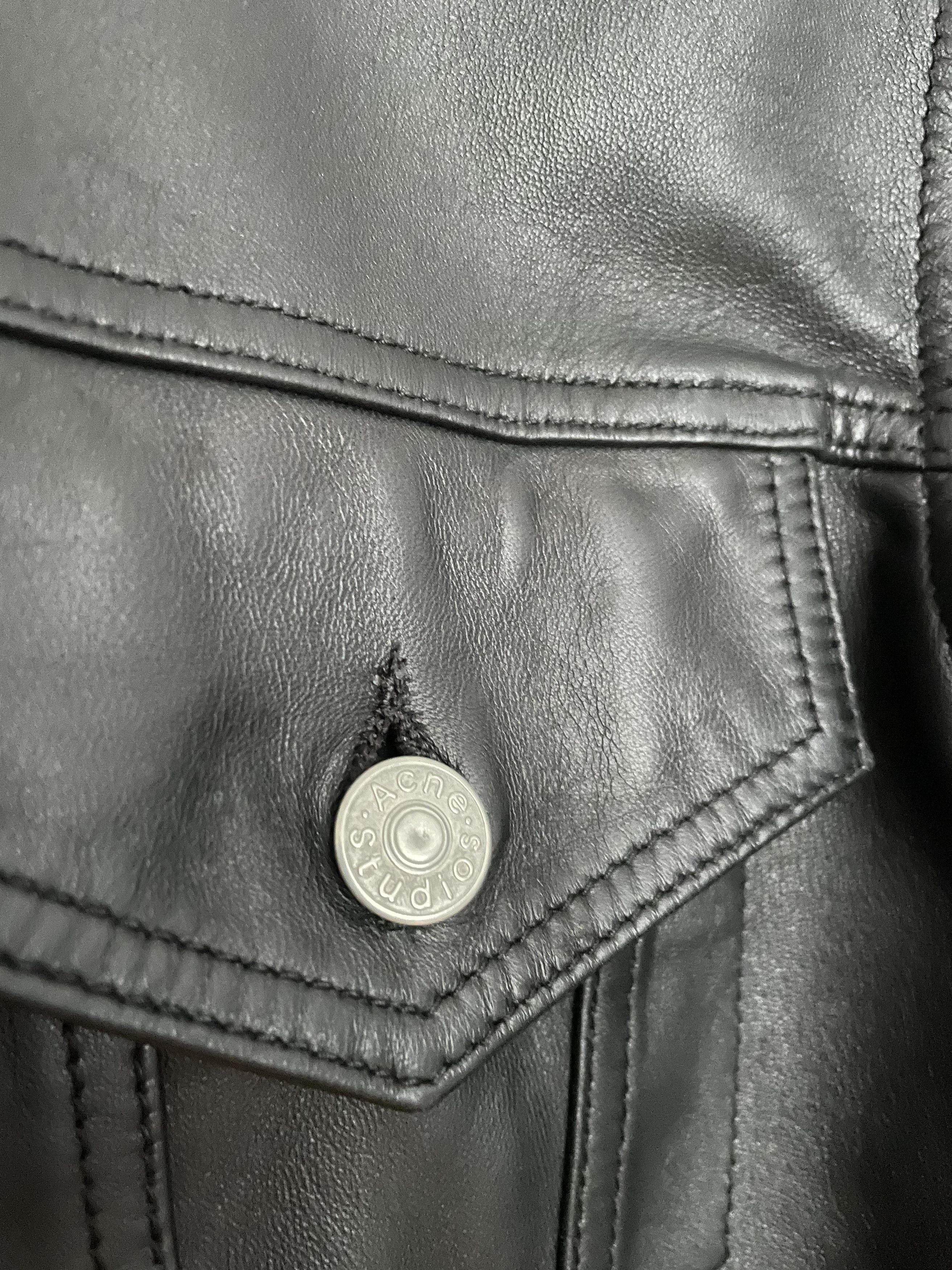Acne Studios Acne Studios Leather Jacket - Blå Konst Size US S / EU 44-46 / 1 - 3 Thumbnail