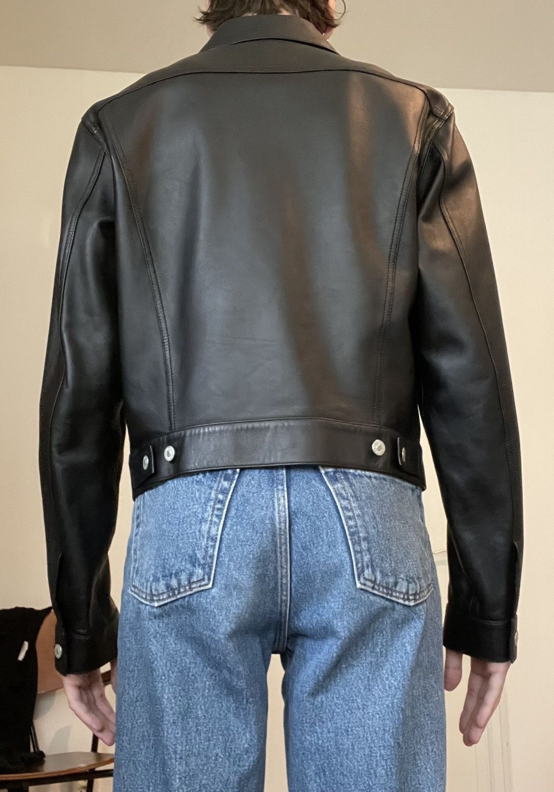 Acne Studios Acne Studios Leather Jacket - Blå Konst Size US S / EU 44-46 / 1 - 7 Thumbnail