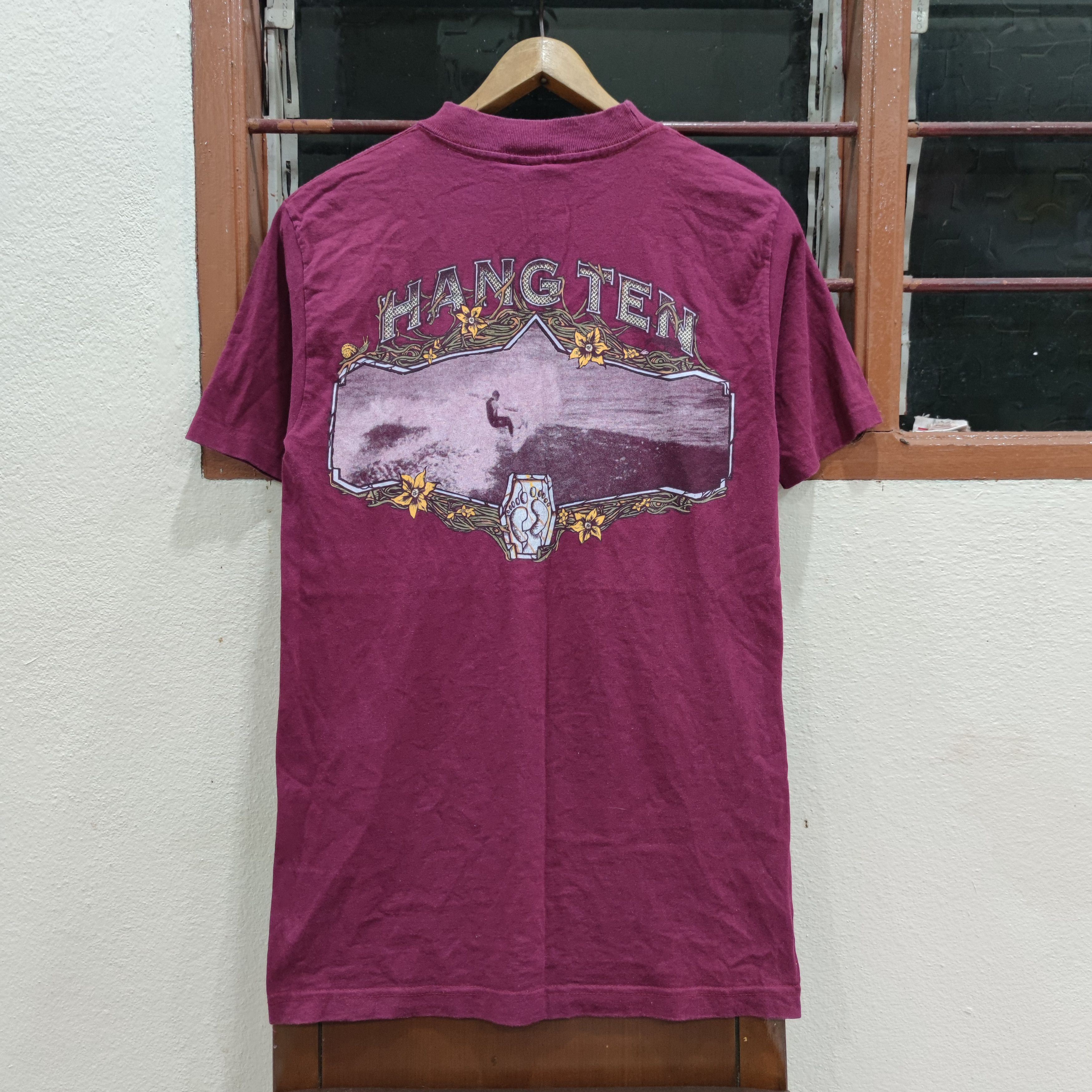 VINTAGE HANG TEN SURF T SHIRT SIZE M FITS S