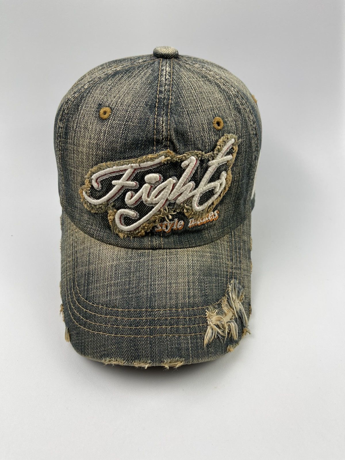If Six Was Nine Fight Makes Distressed Denim Hat Size ONE SIZE - 1 Thumbnail