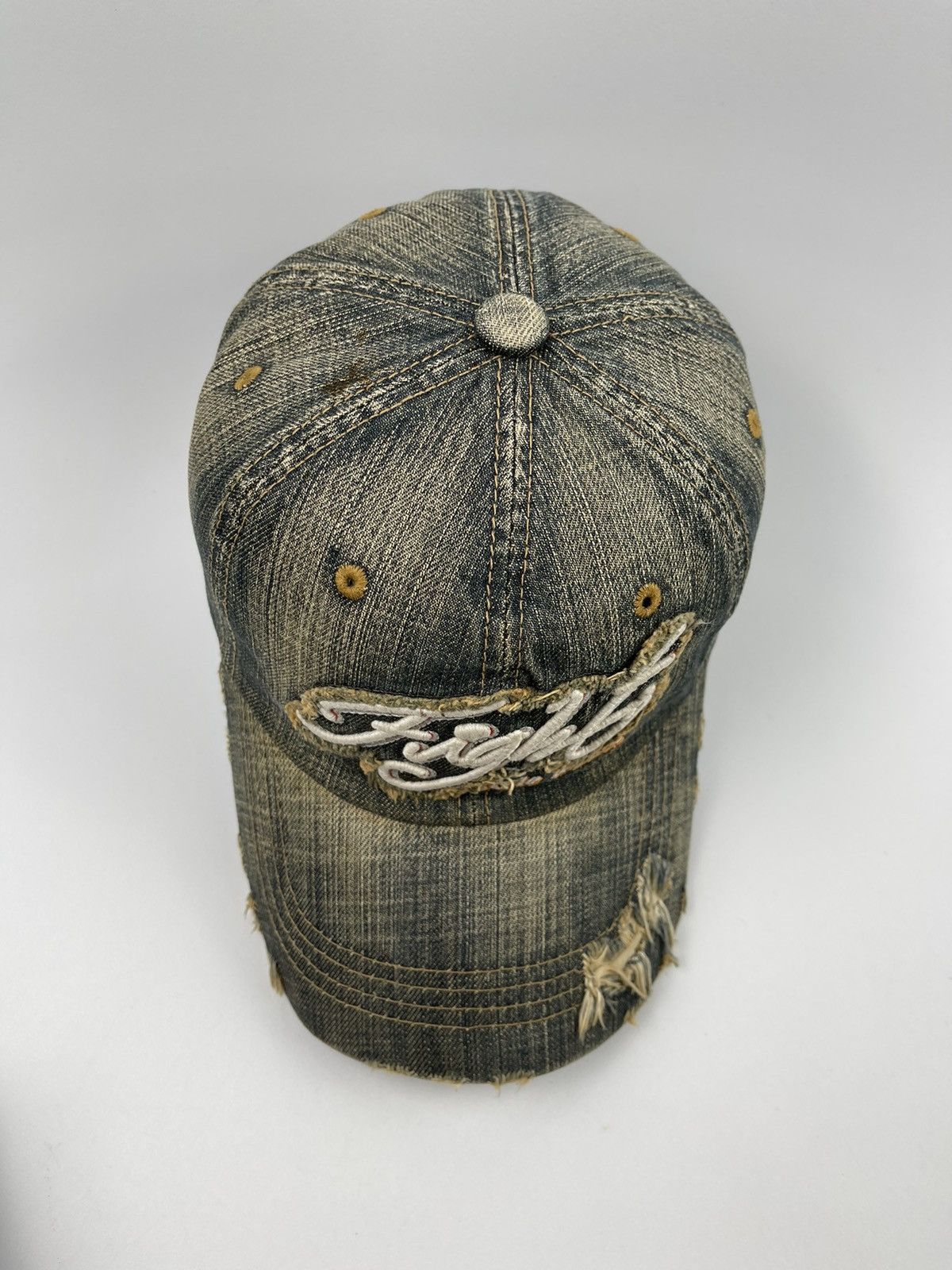 If Six Was Nine Fight Makes Distressed Denim Hat Size ONE SIZE - 6 Thumbnail