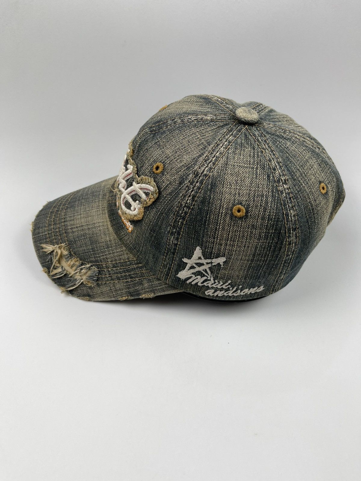 If Six Was Nine Fight Makes Distressed Denim Hat Size ONE SIZE - 5 Thumbnail