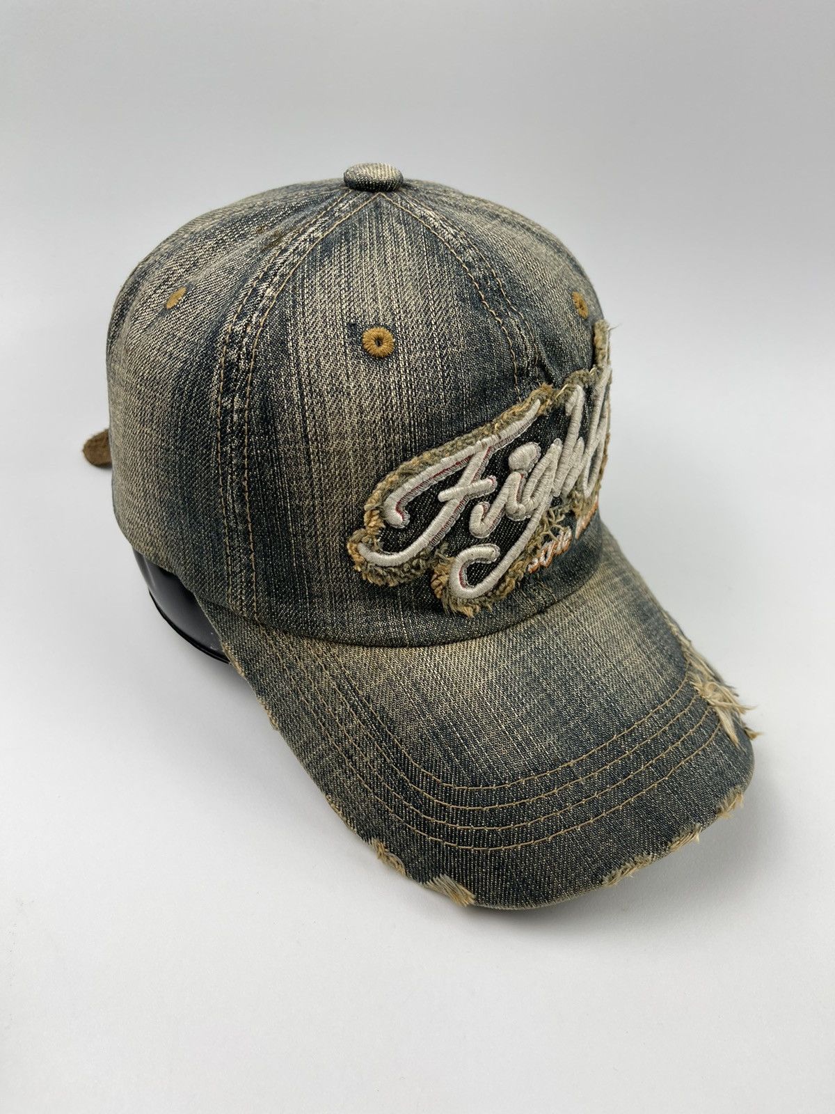 If Six Was Nine Fight Makes Distressed Denim Hat Size ONE SIZE - 3 Thumbnail