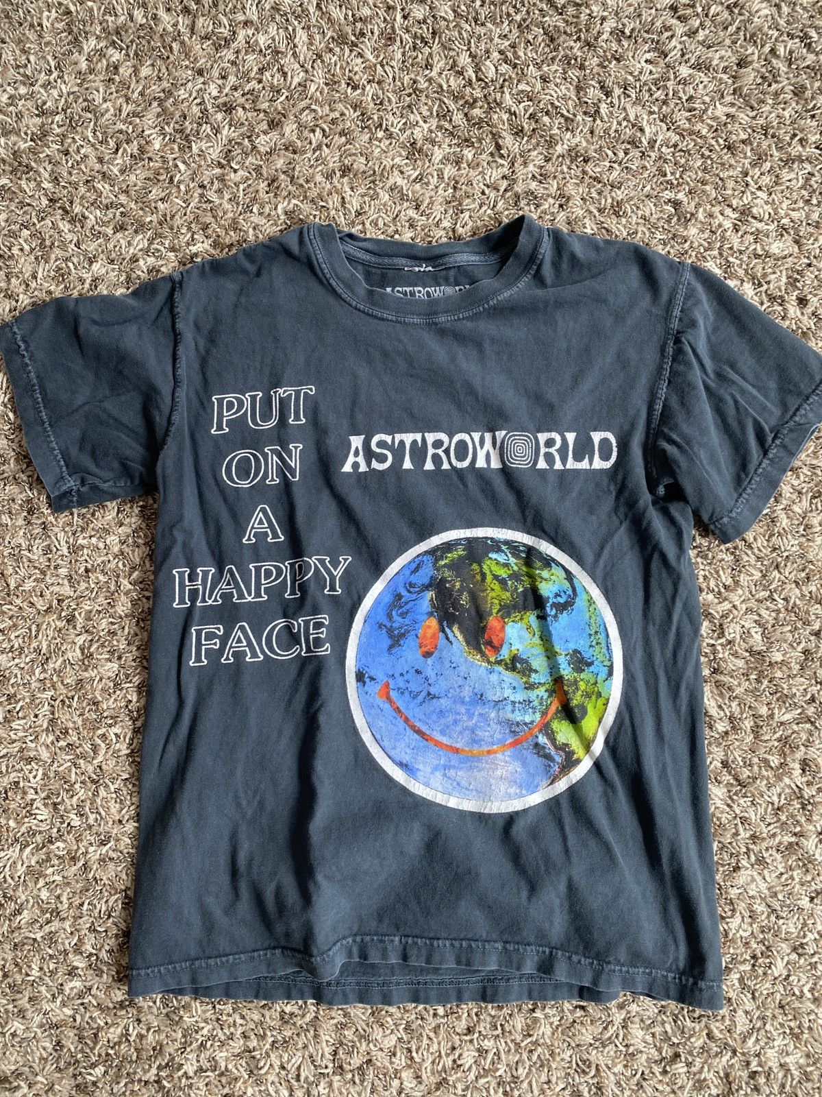 Travis Scott Astroworld Put On A Happy Face Tee Grailed