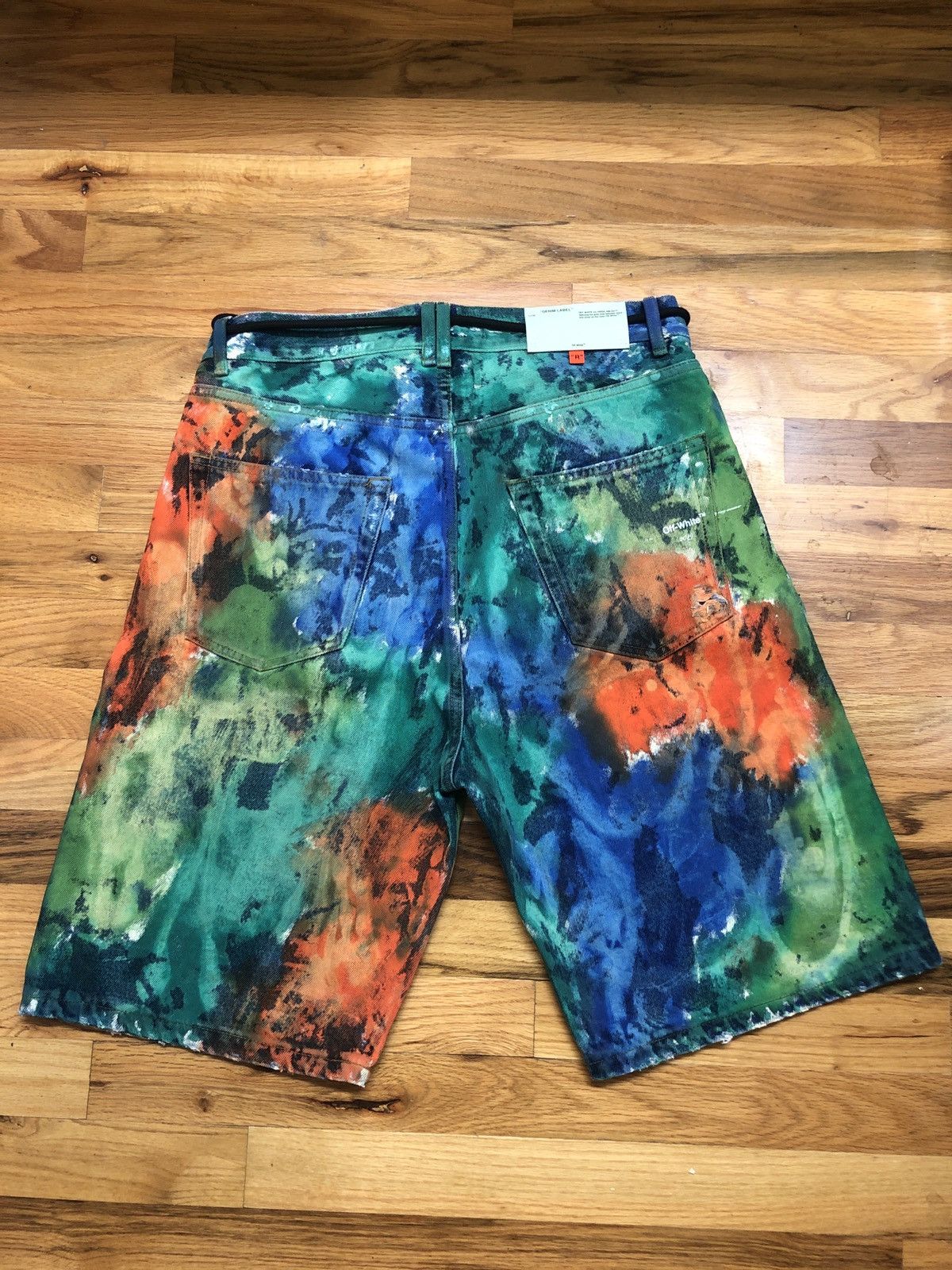 Off-White Off white painted denim shorts Size US 32 / EU 48 - 2 Preview