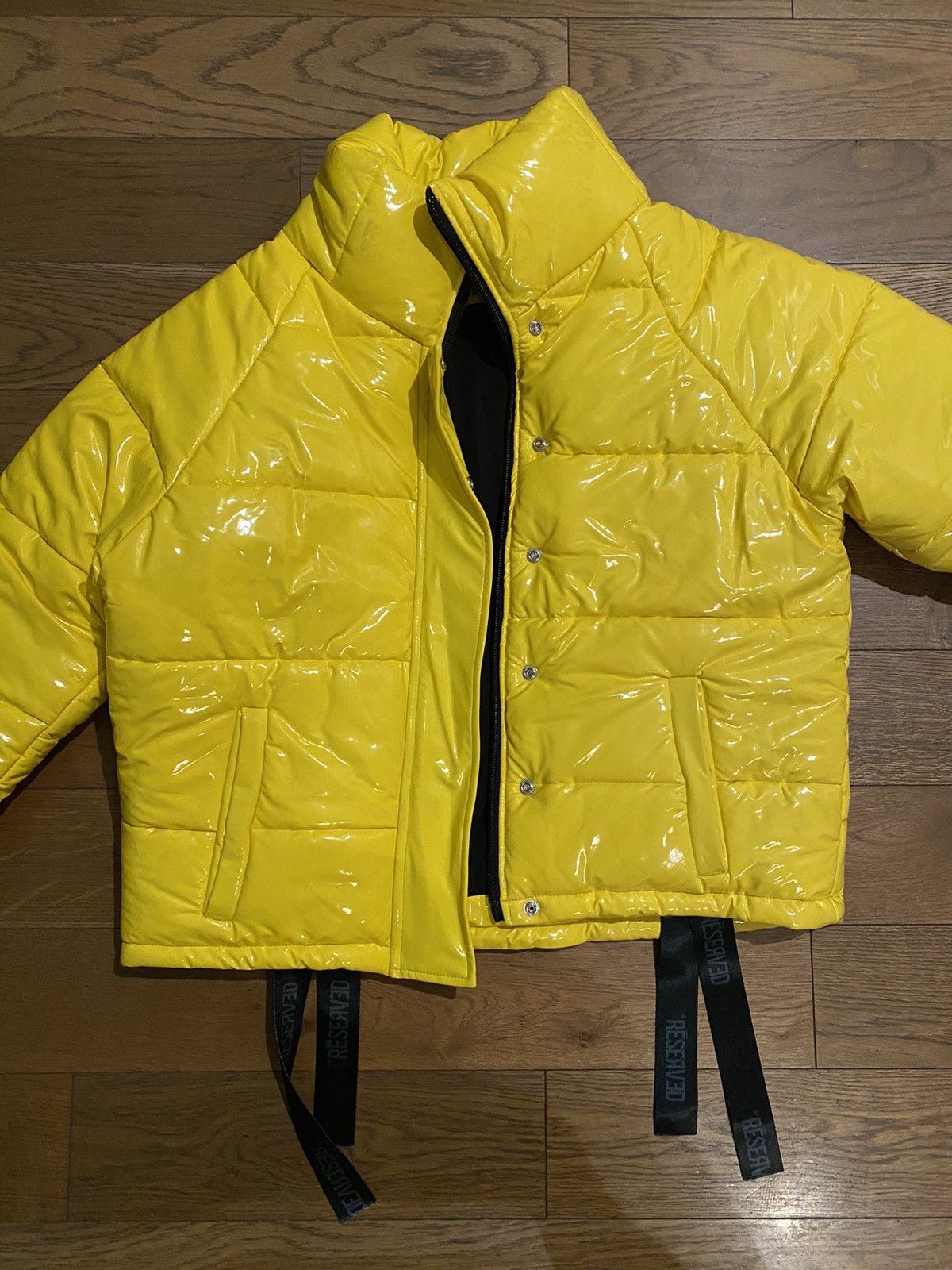 Reserved Reserved Essential Yellow Shiny Puffer Coat Medium Grailed