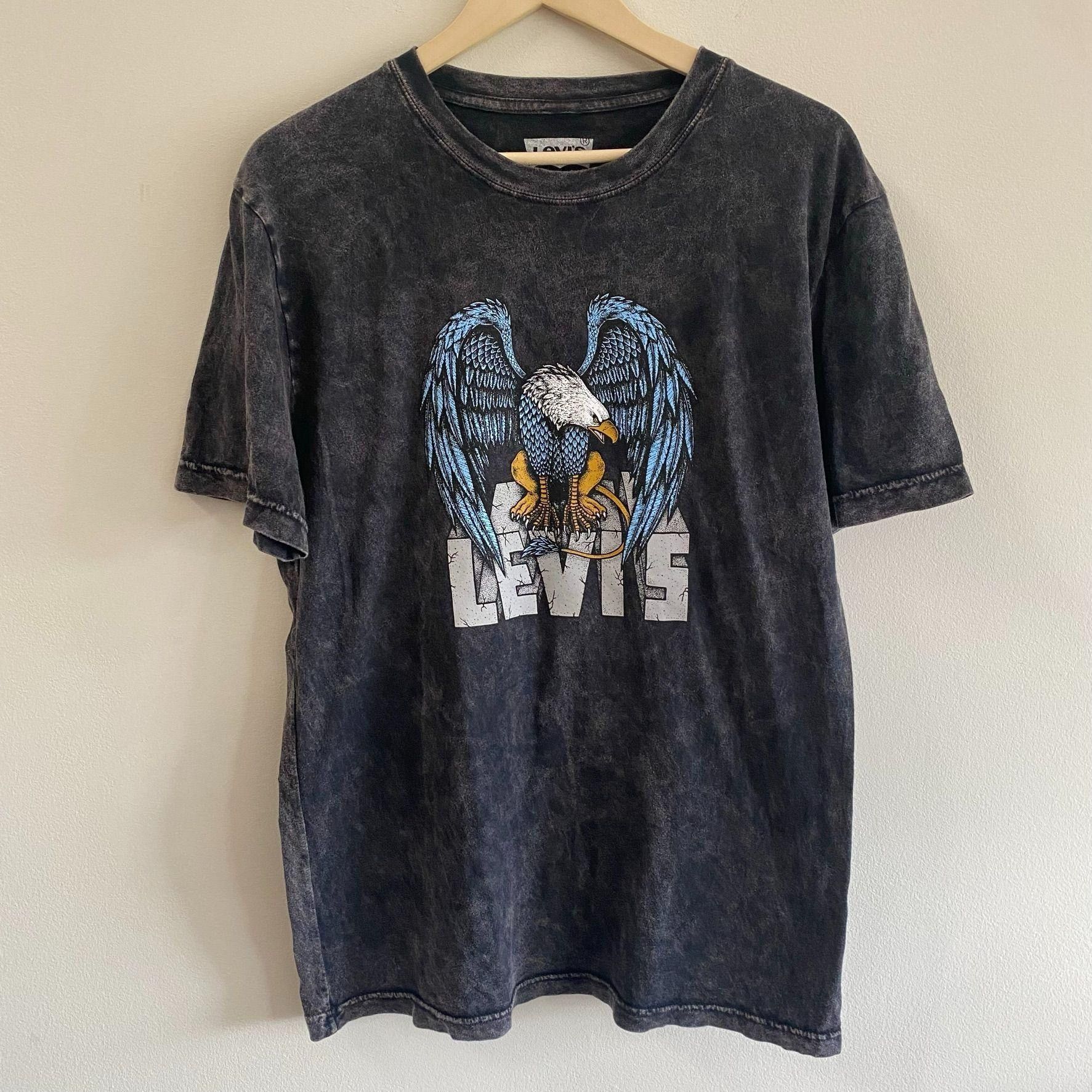 Levi's Men's Levi Strauss Acid Wash Rock Style Eagle Crewneck Tee Size US M / EU 48-50 / 2 - 1 Thumbnail
