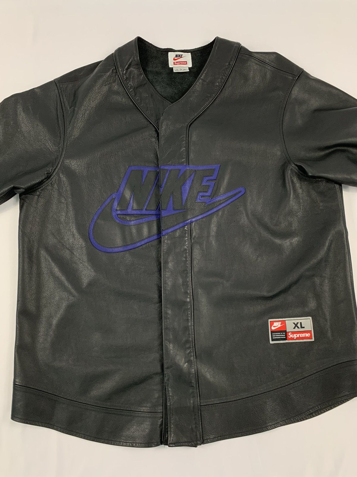 Nike × Supreme Supreme x Nike Leather baseball Jersey (XL) | Grailed