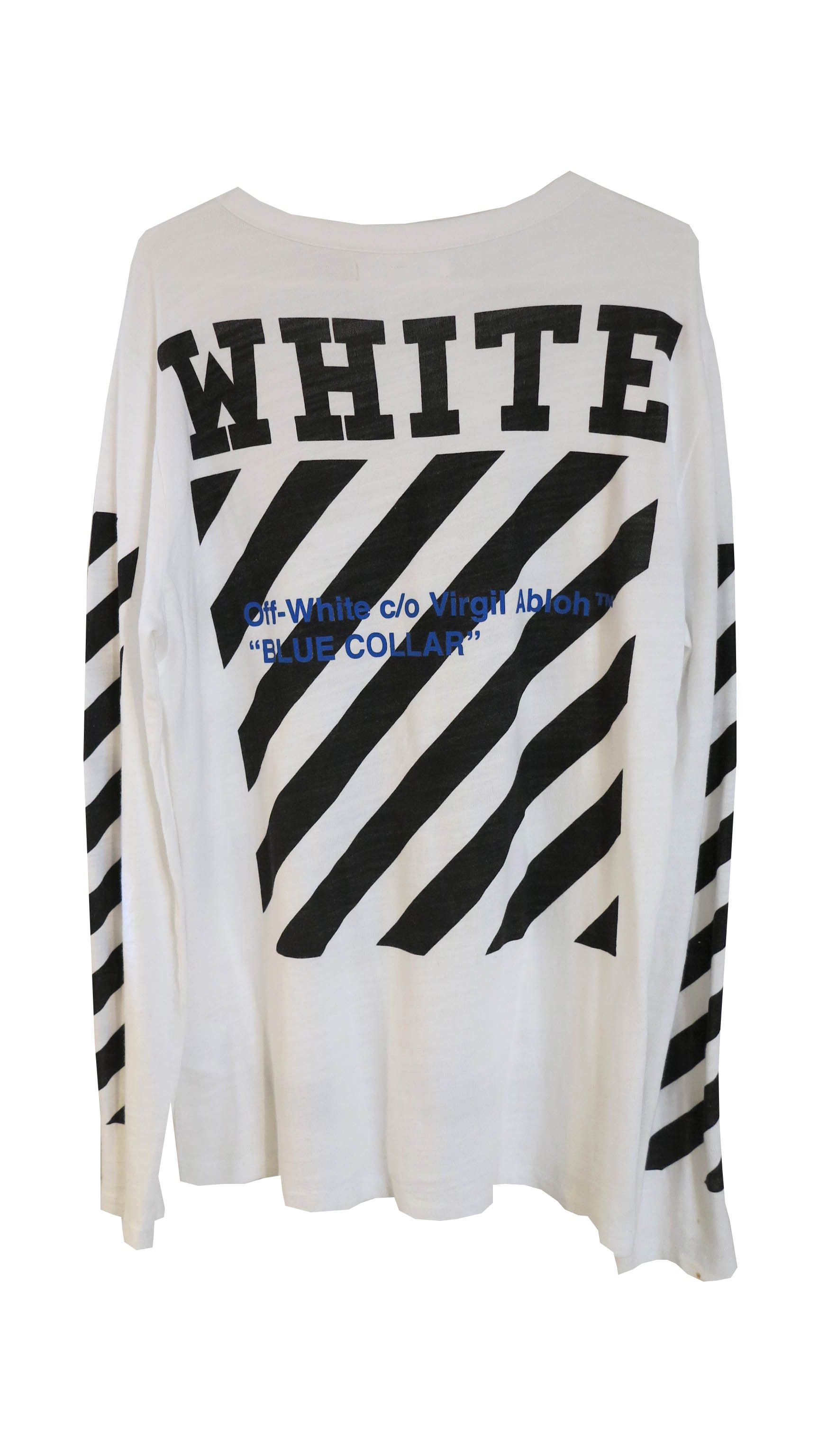 off white blue collar long sleeve