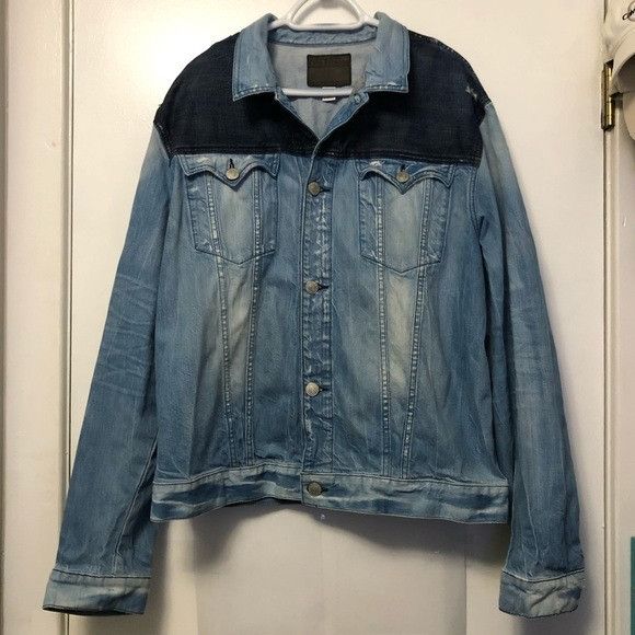 TRUE RELIGION DENIM JACKET TWO TONE BUTTON DOWN