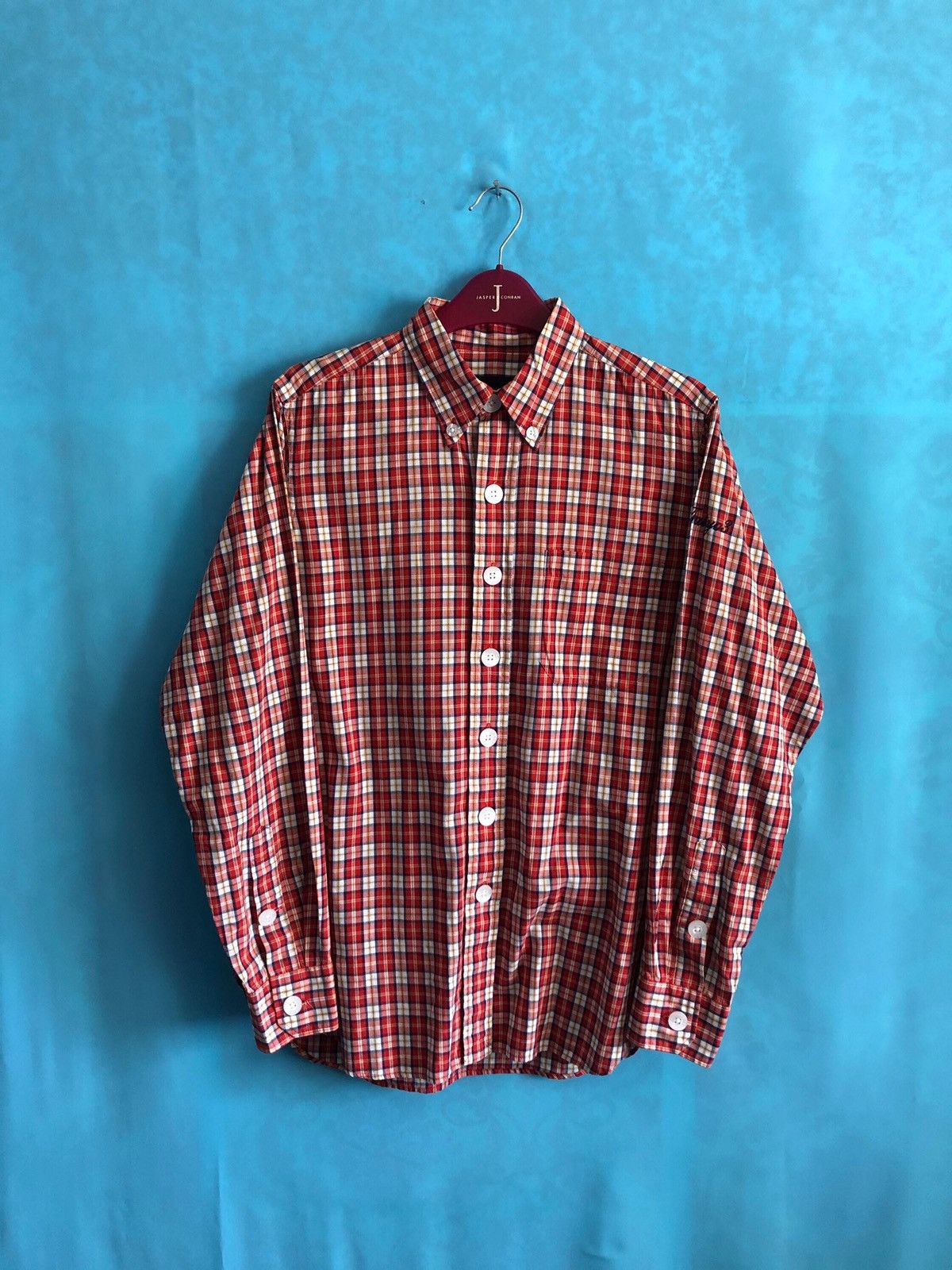 1990s dekacheck tartan button shirt large #1329