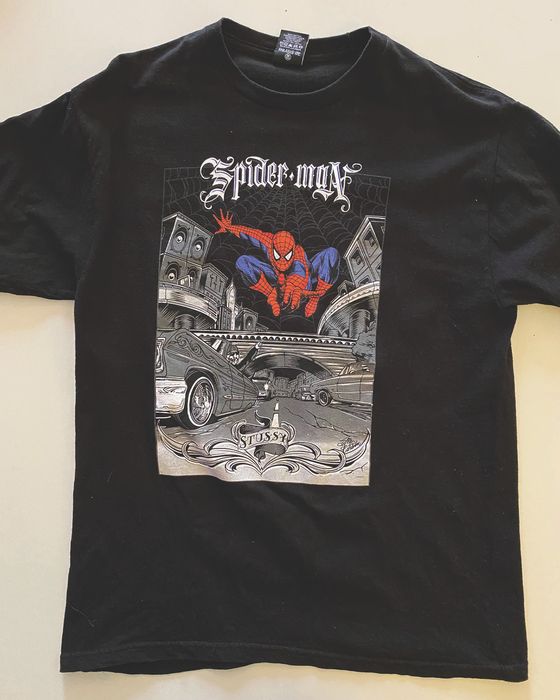 Stussy Stussy x Marvel Spiderman Tee / T-Shirt Black | Grailed