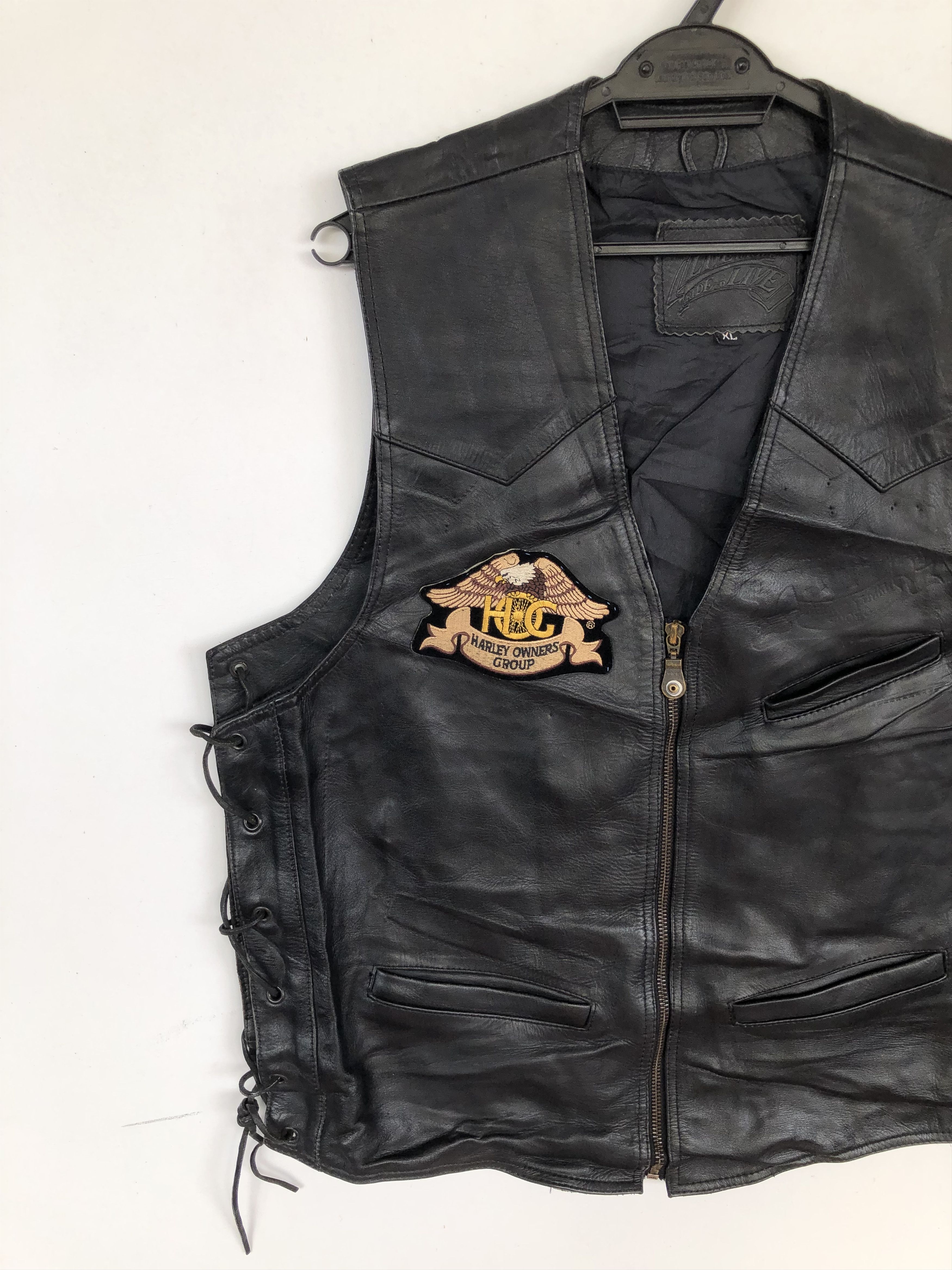 Harley Davidson VINTAGE HARLEY OWNERS GROUP LEATHER VEST Size US L / EU 52-54 / 3 - 3 Thumbnail