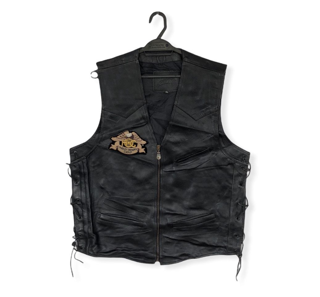 Harley Davidson VINTAGE HARLEY OWNERS GROUP LEATHER VEST Size US L / EU 52-54 / 3 - 1 Thumbnail