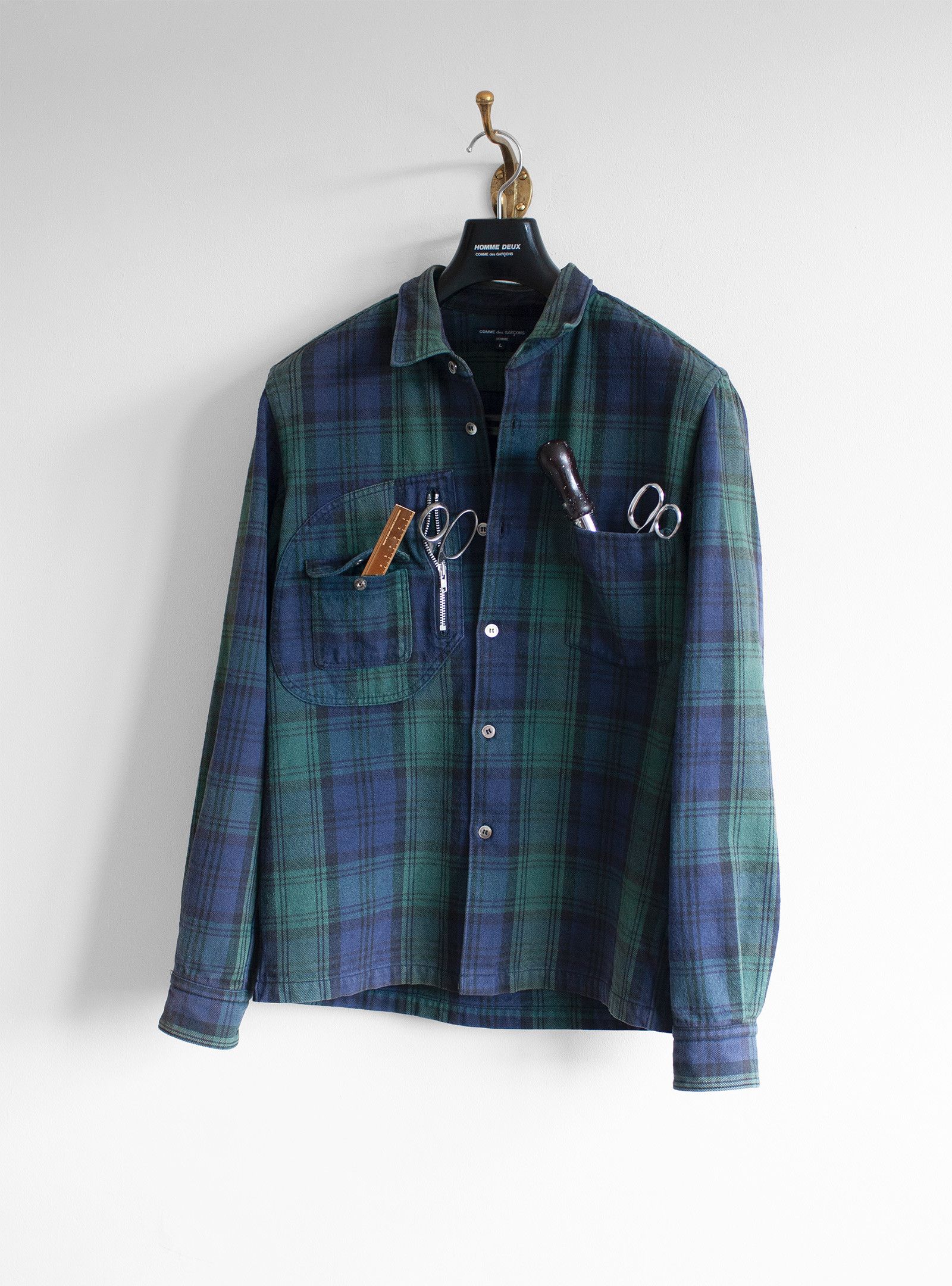 Comme des Garcons Homme AW2005 COMME des GARÇONS HOMME HEAVY COTTON FLANNEL SHIRT Size US L / EU 52-54 / 3 - 6 Thumbnail