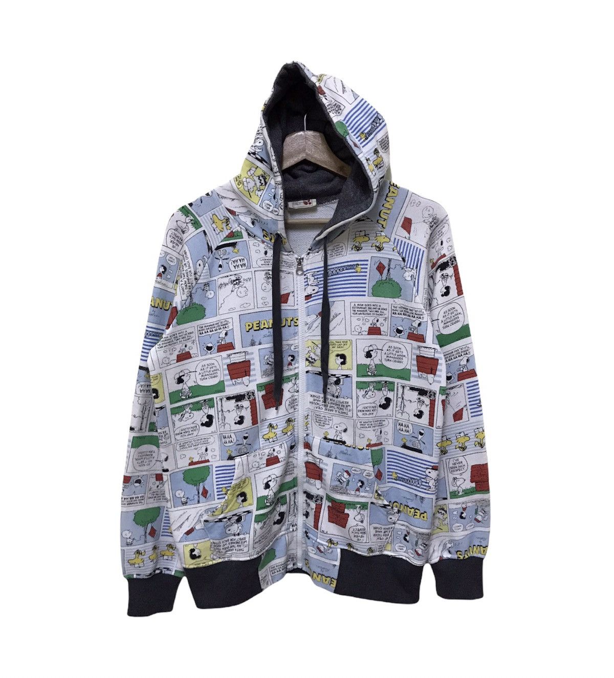 Pull Col Rond Homme Peanuts Snoopy Vintage Gris Moyen - Taille M