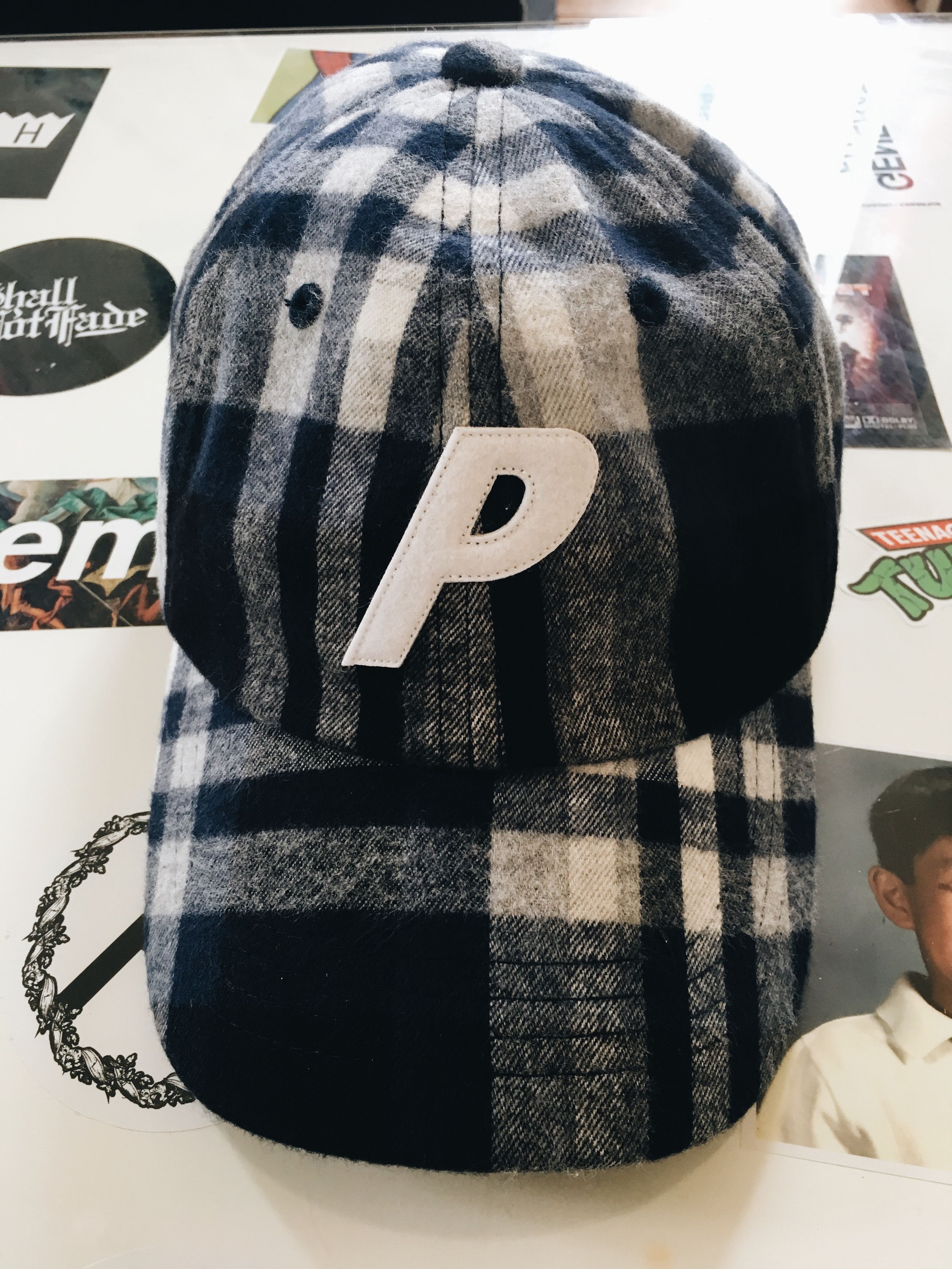 image of Palace P 6-Panel Flannel Black/blue, Men's