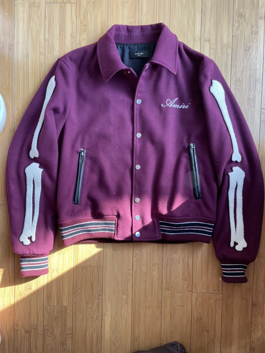 ☆レア☆AMIRI LEATHER BONES VARSITY JACKET46