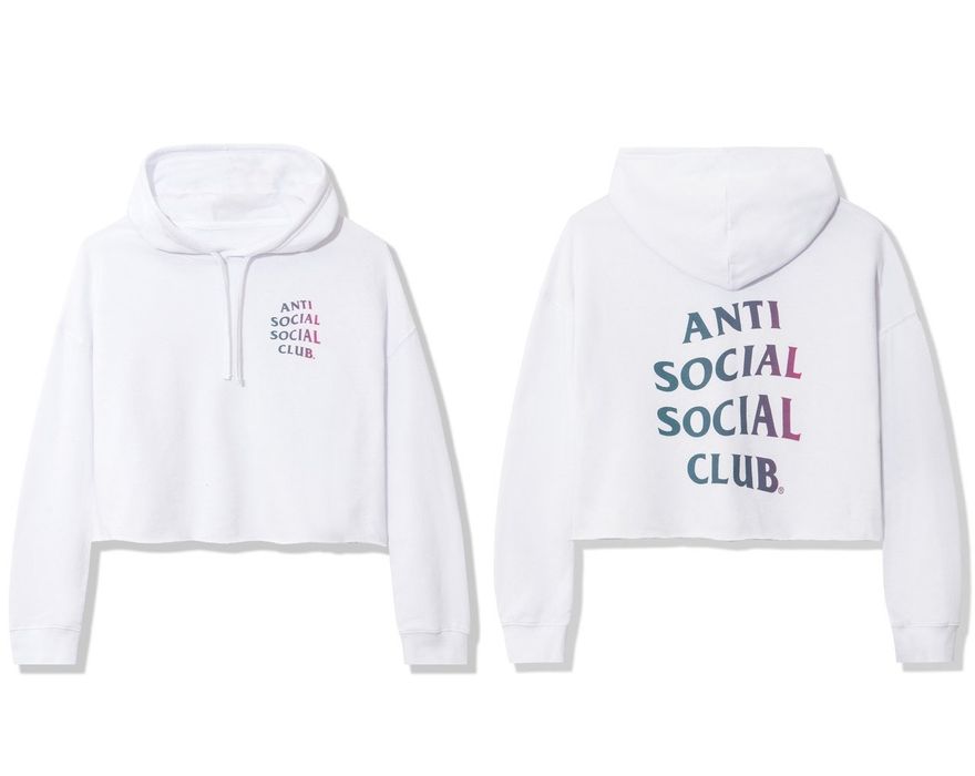Anti Social Social Club DS ASSC ABG WHITE CROP TOP HOODIE supreme