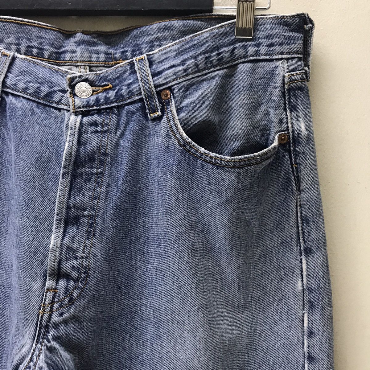 Levi's Vintage Levis 501 Distressed Jeans Skyblue Nice Faded Size US 36 / EU 52 - 5 Thumbnail