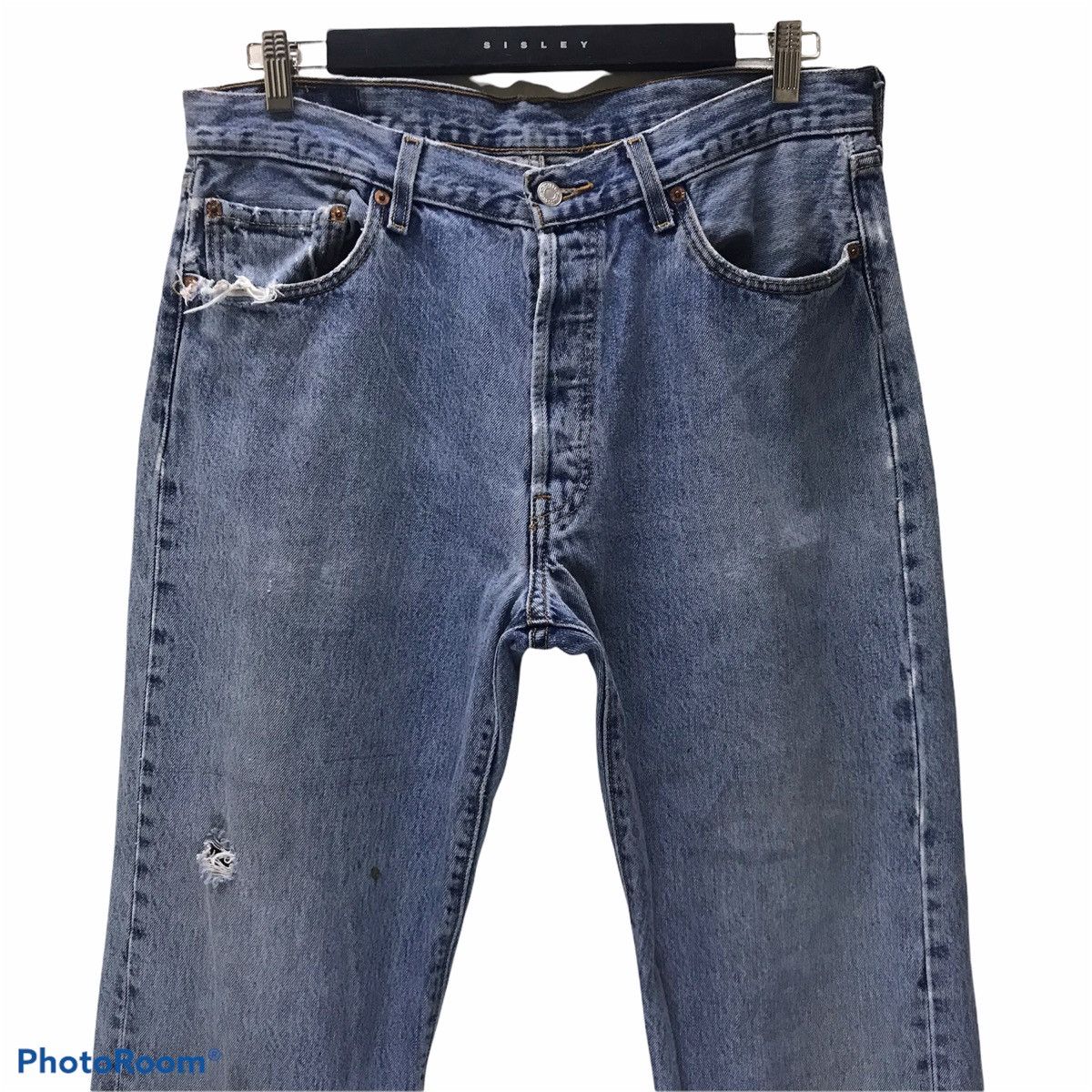 Levi's Vintage Levis 501 Distressed Jeans Skyblue Nice Faded Size US 36 / EU 52 - 3 Thumbnail