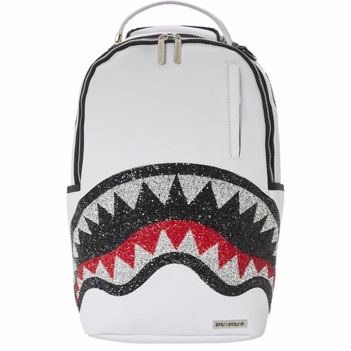 sprayground trinity crystal dlx backpack white