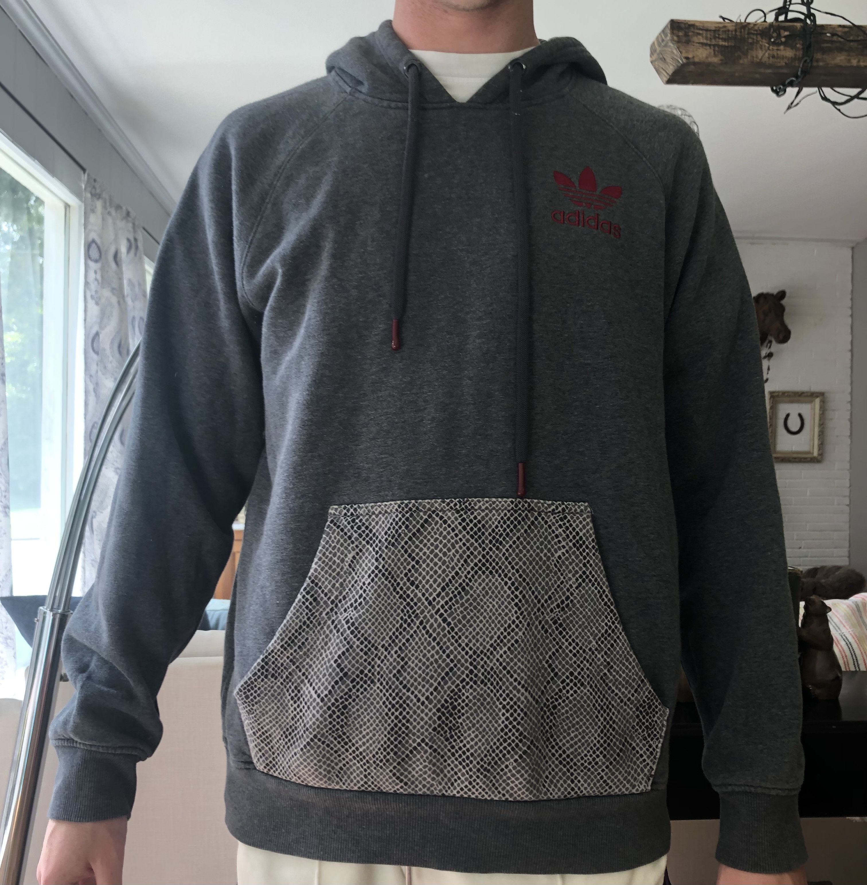 Adidas Adidas Grey Snakeskin Pocket Hoodie Grailed