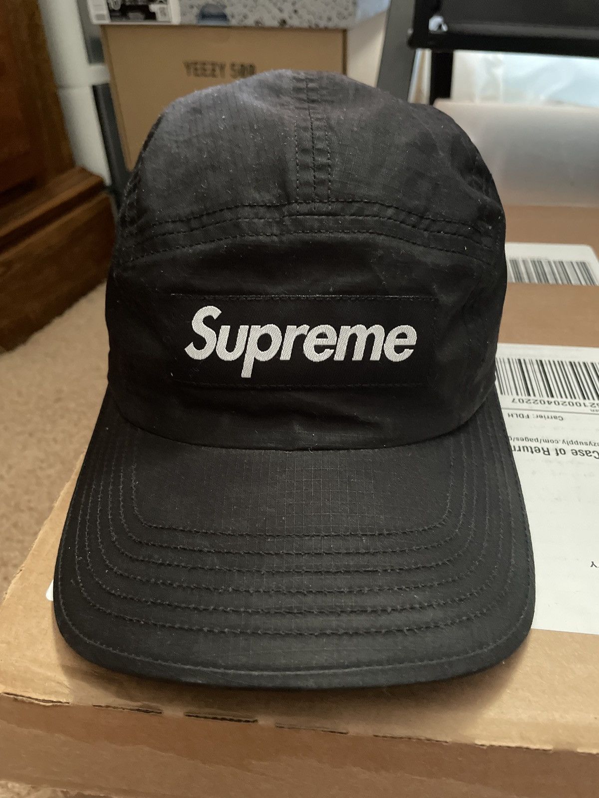 Supreme Supreme Dry Wax Cotton Camp Cap Black | Grailed