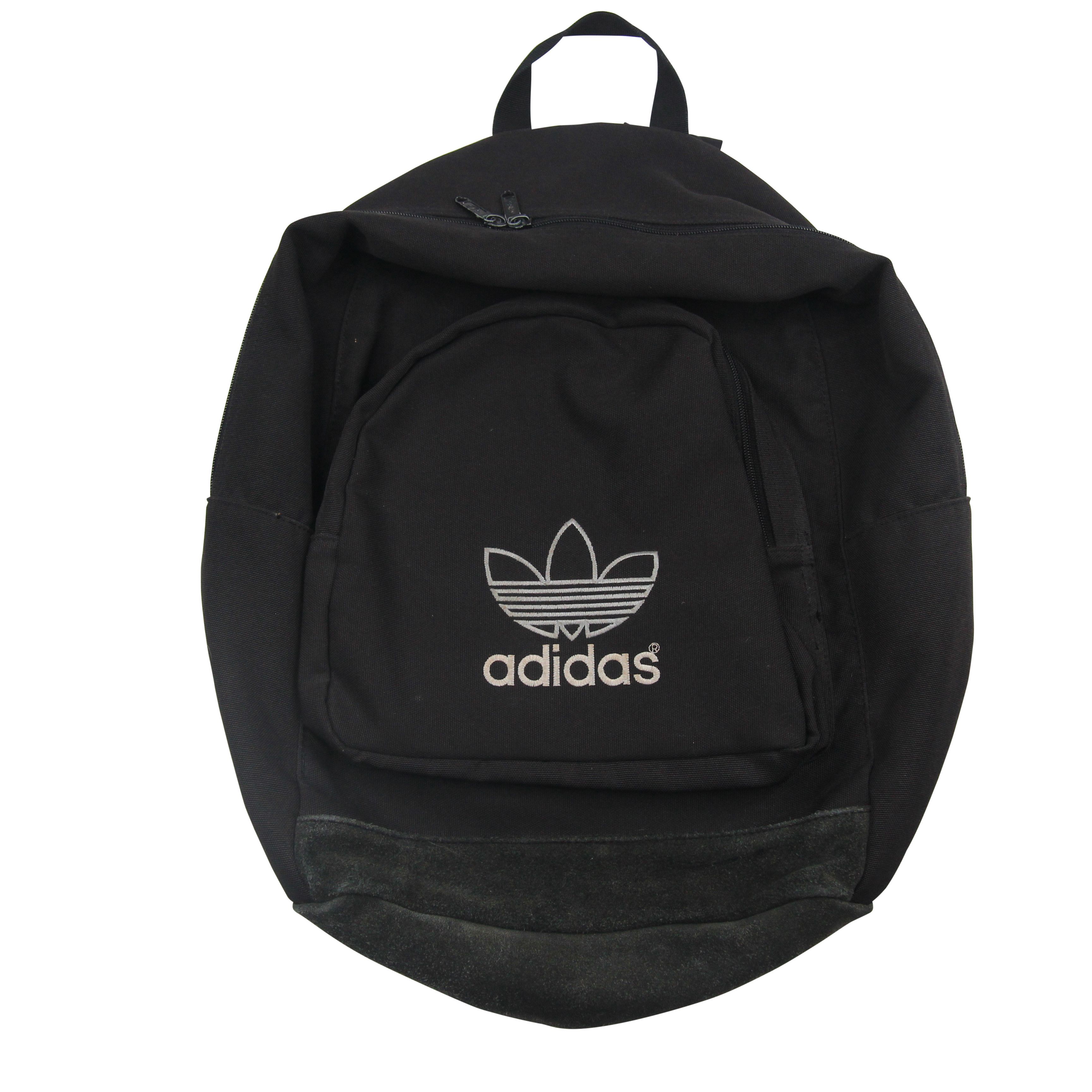 Vintage Adidas Embroidered Leather Bottom Backpack