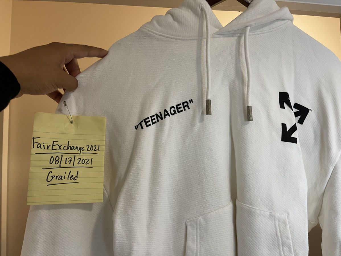 Off white hoodie teenager hotsell