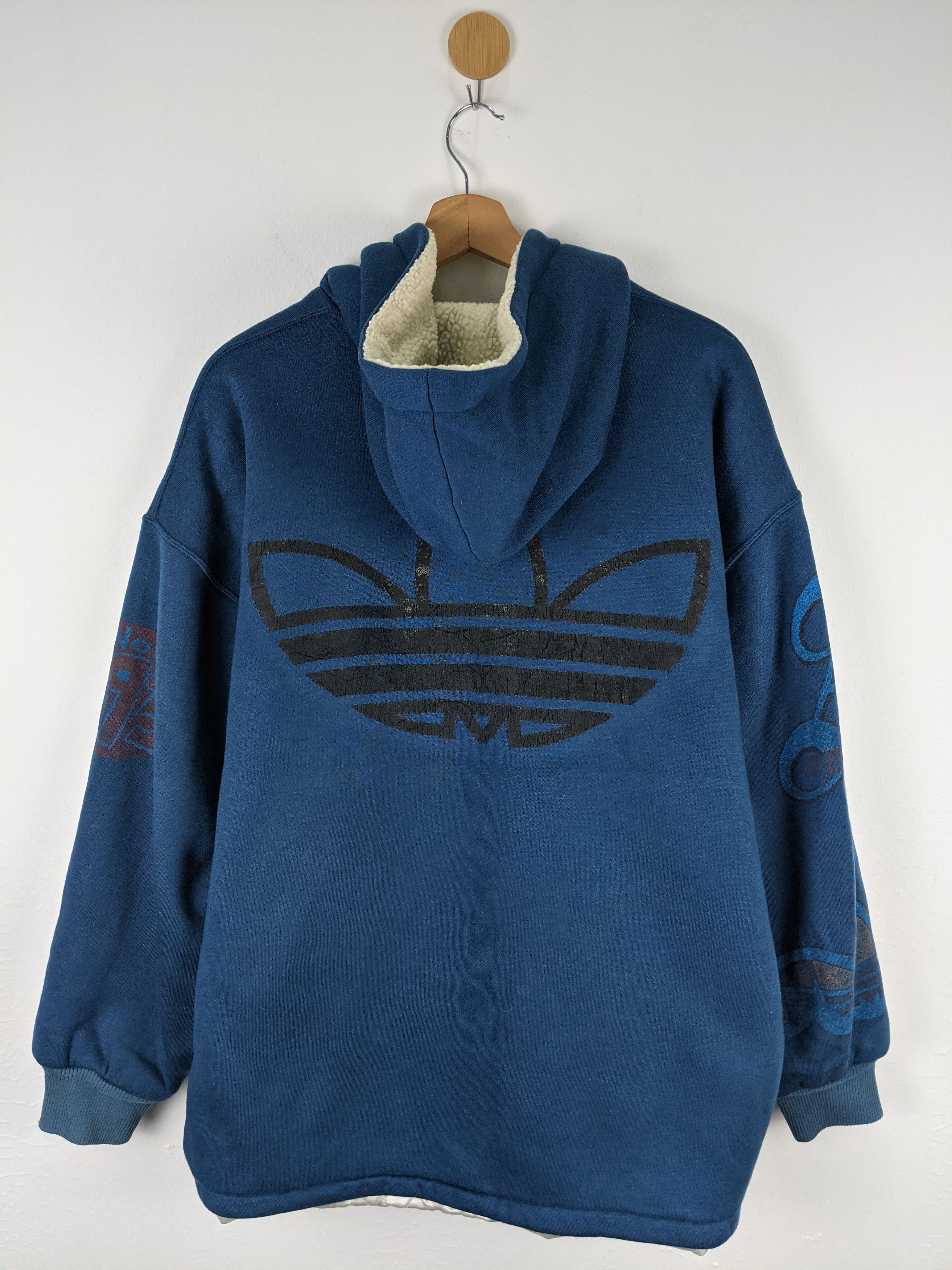 Adidas Vintage Adidas 90s Big Logo Trefoil Jaspo Ski Hoodie Size US L / EU 52-54 / 3 - 2 Thumbnail