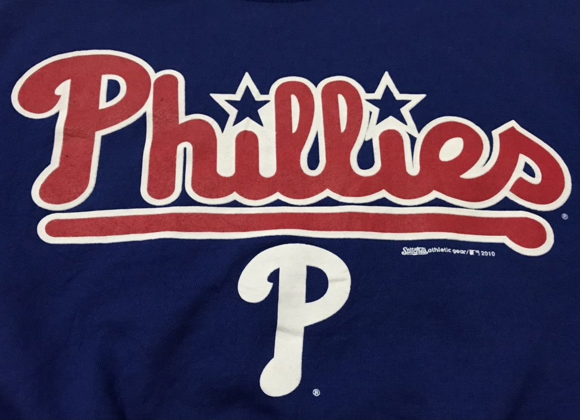 Jerzees × MLB × NBA Ⓒ2010 Philadelphia Phillies Baseball Team Half Sweatshirt Size L / US 10 / IT 46 - 3 Thumbnail