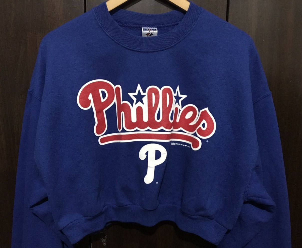 Jerzees × MLB × NBA Ⓒ2010 Philadelphia Phillies Baseball Team Half Sweatshirt Size L / US 10 / IT 46 - 2 Thumbnail