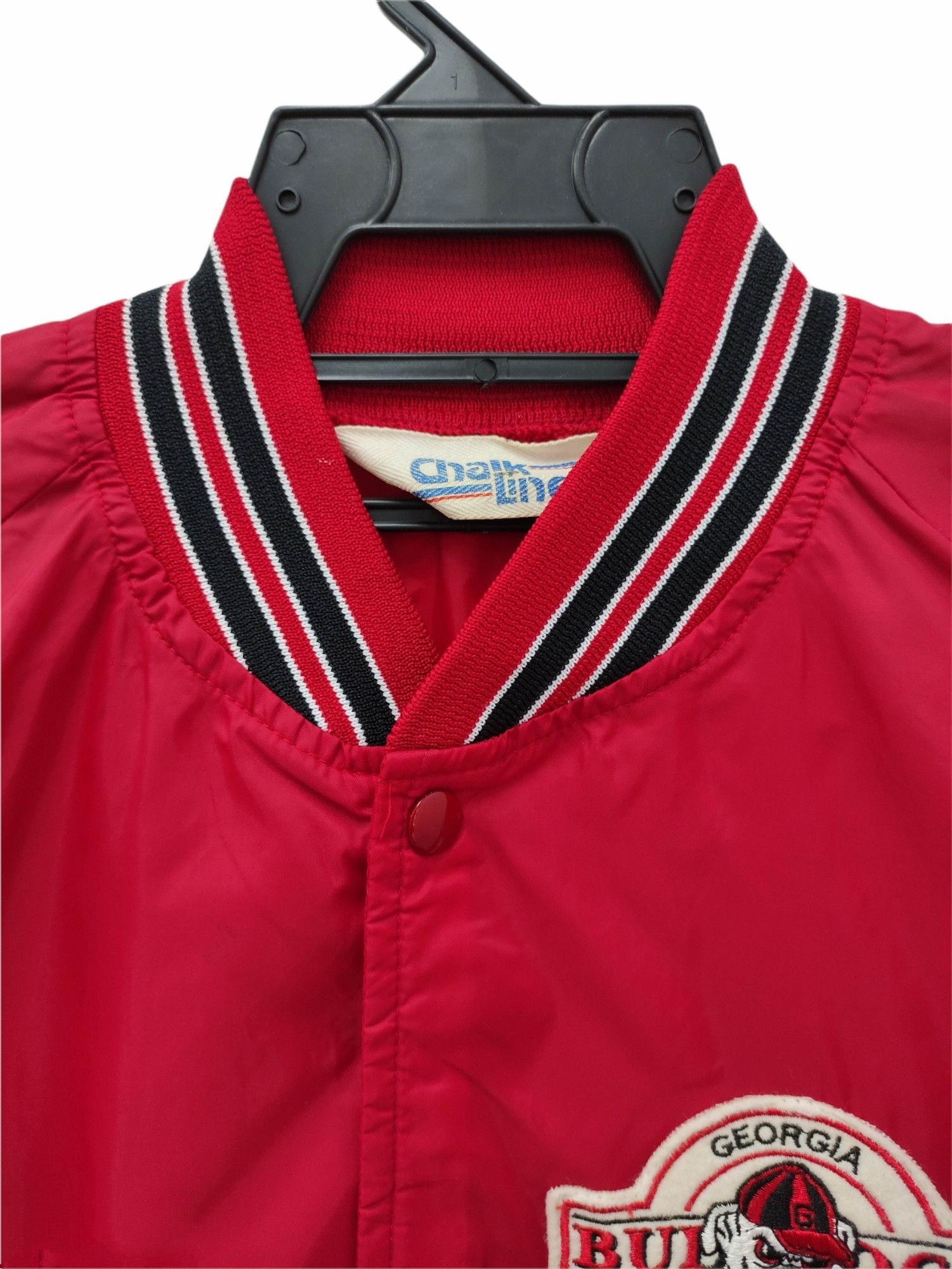 Chalk Line VINTAGE 80's GEORGIA BULLDOG SNAP BUTTON SATIN JACKET Size US L / EU 52-54 / 3 - 5 Thumbnail