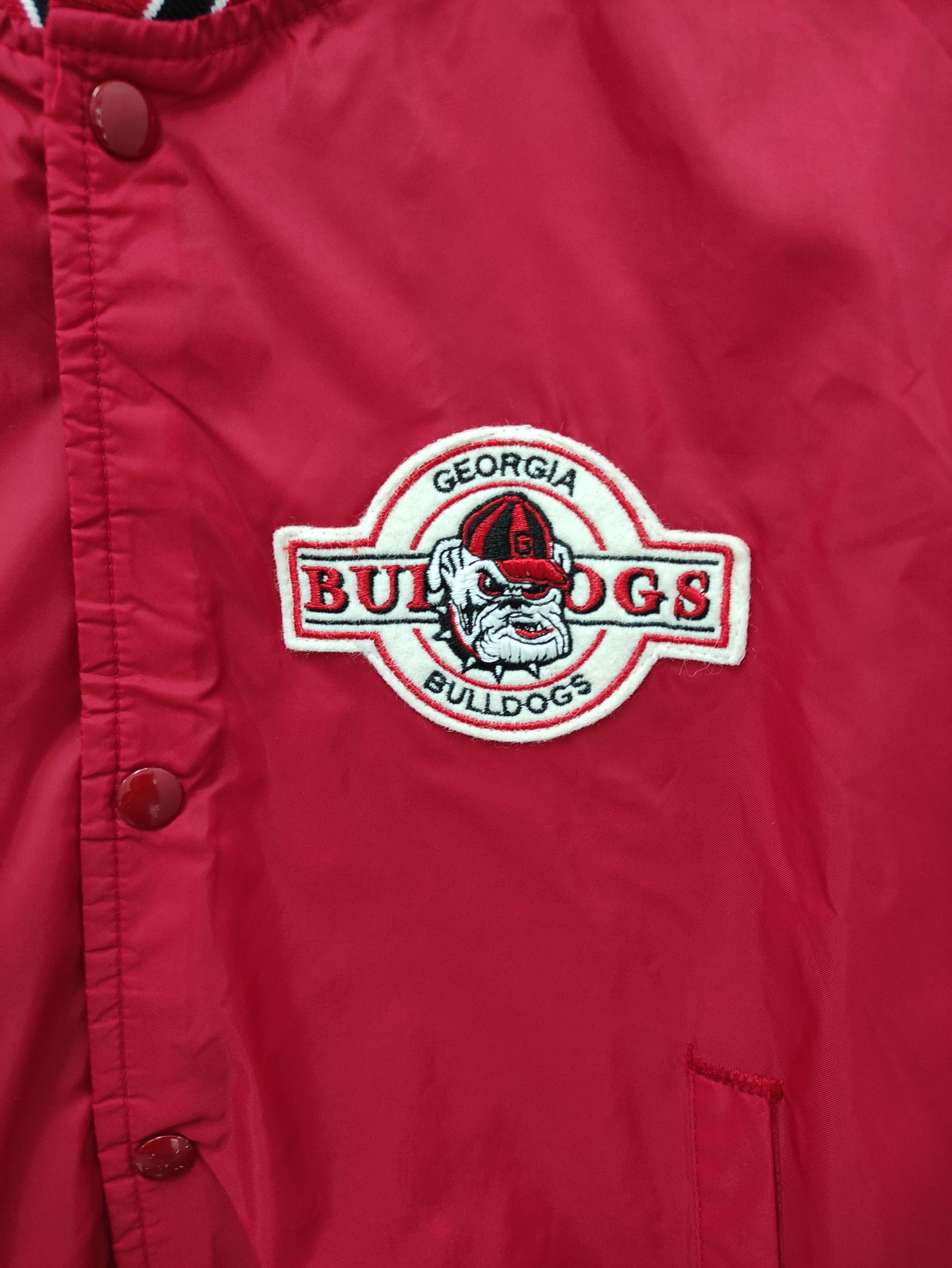 Chalk Line VINTAGE 80's GEORGIA BULLDOG SNAP BUTTON SATIN JACKET Size US L / EU 52-54 / 3 - 8 Thumbnail